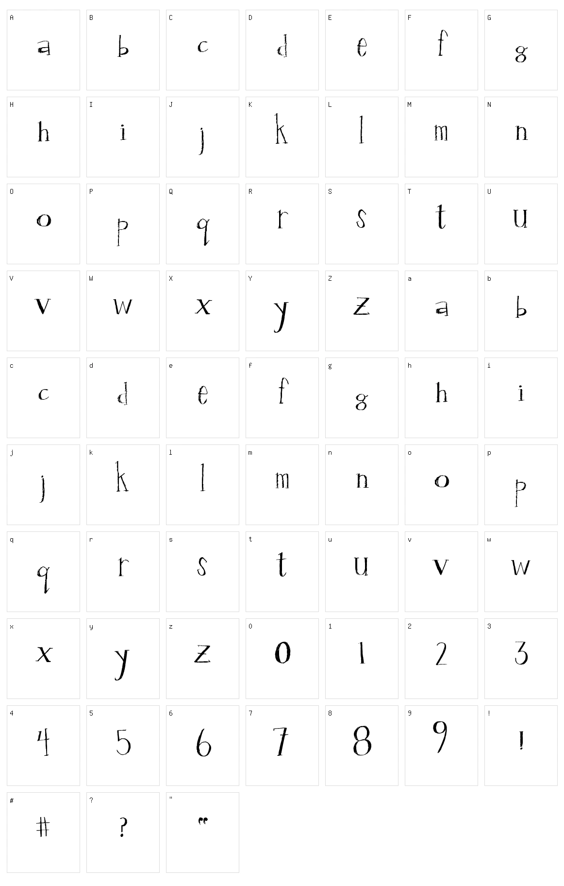 Value Stamp Character Set