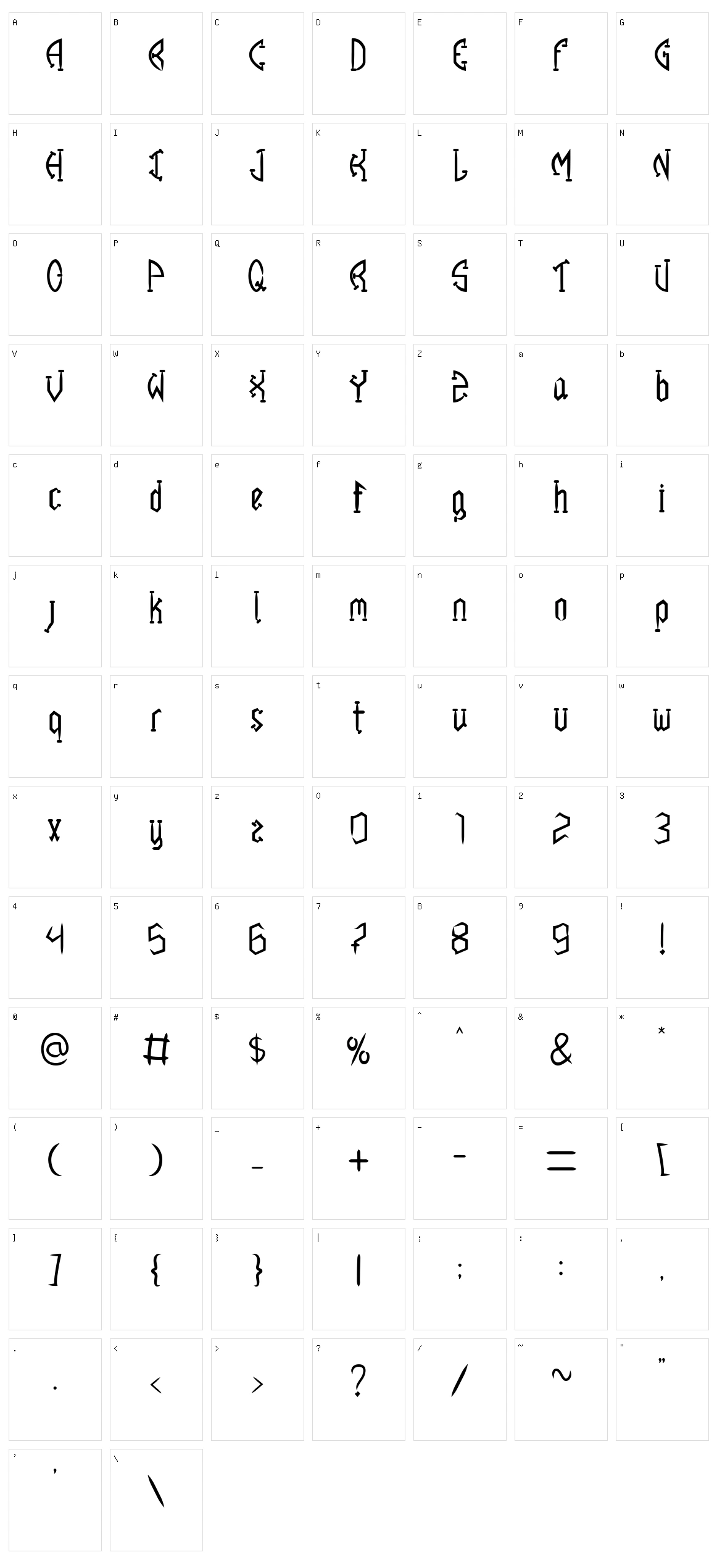 Vasco Character Set