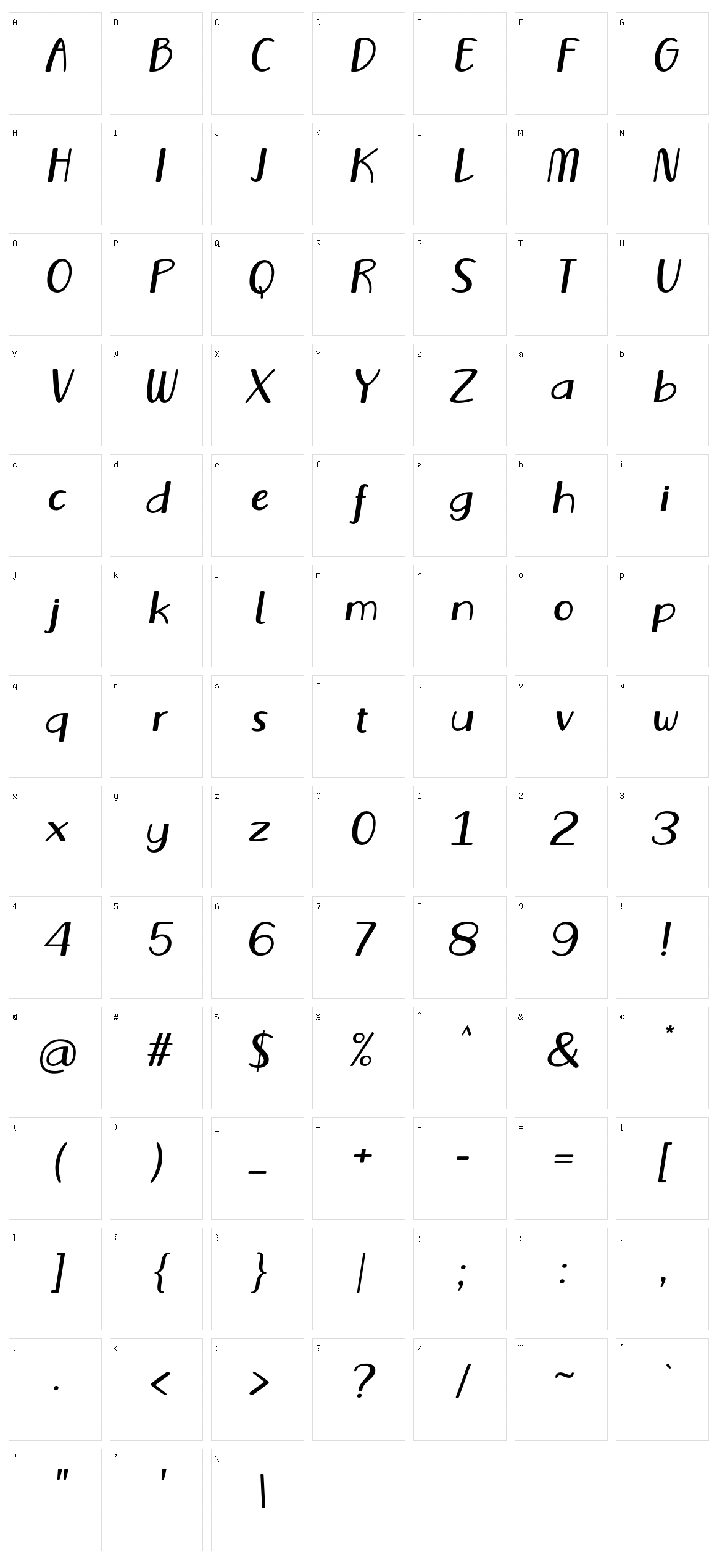 Vecoly Character Set