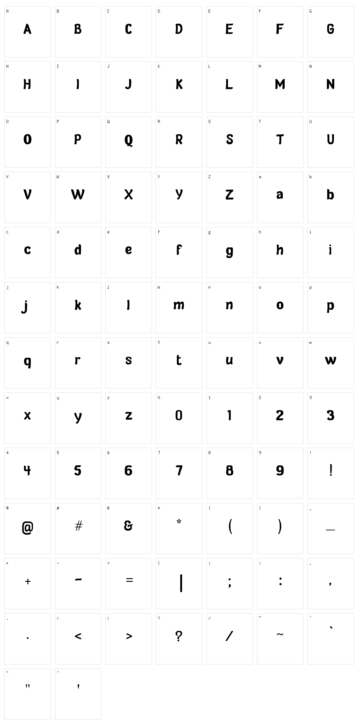 Verde Sans Neue Character Set