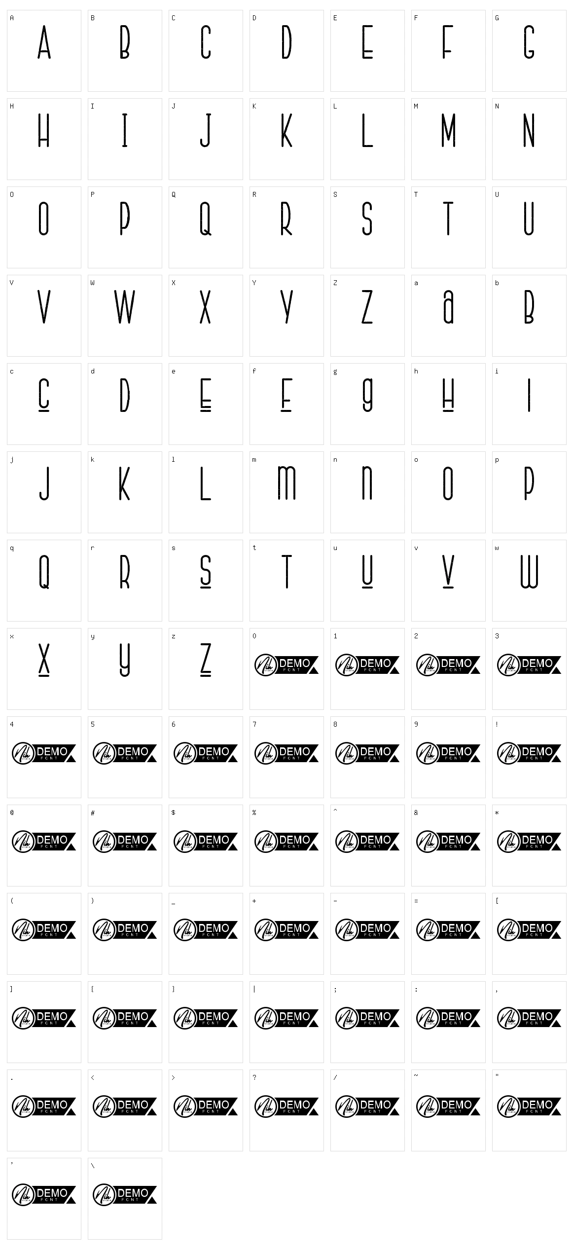 Vienna Town Character Set
