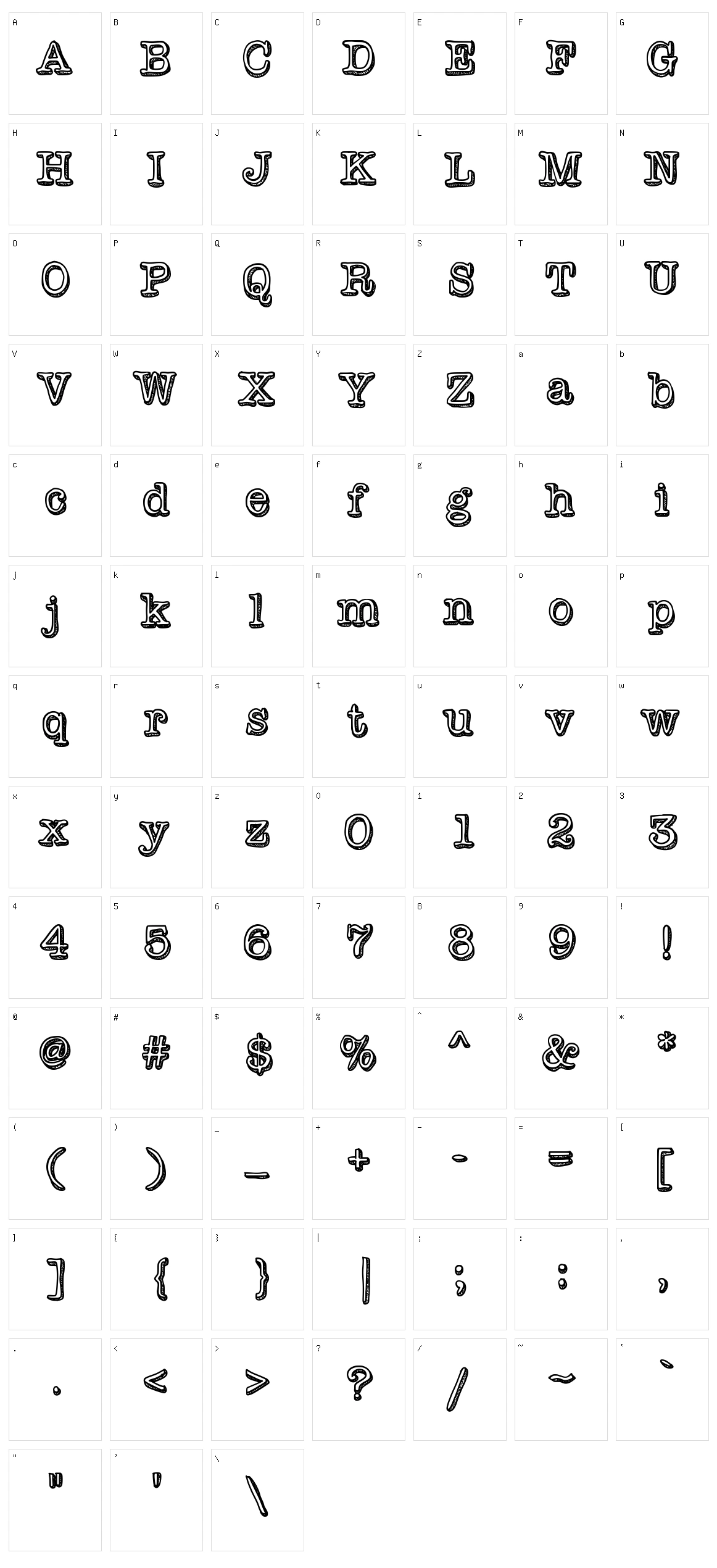 Vintage One Character Set