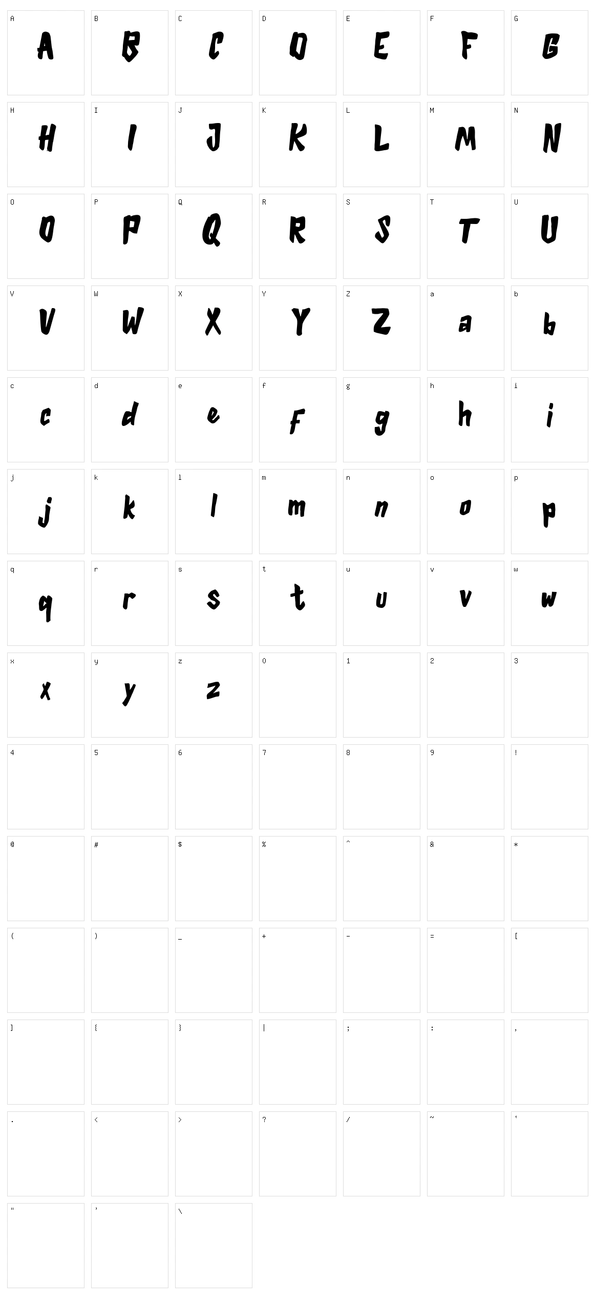 Volare Character Set