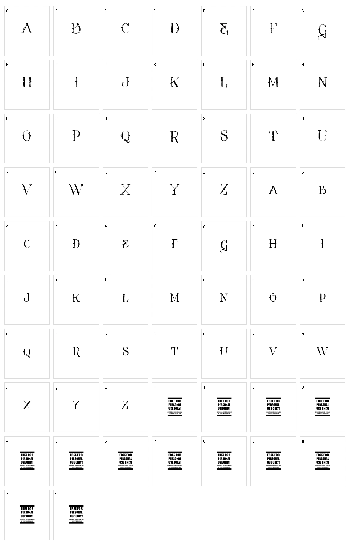 Vtks Contrast Character Set