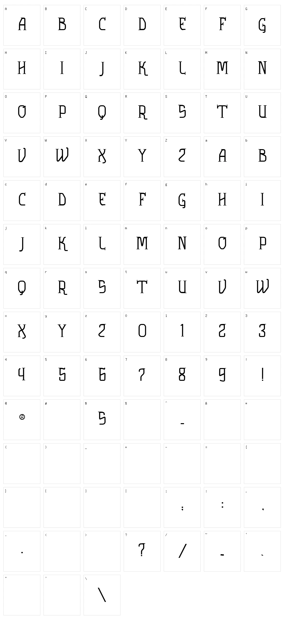 VTKS Solution Character Set