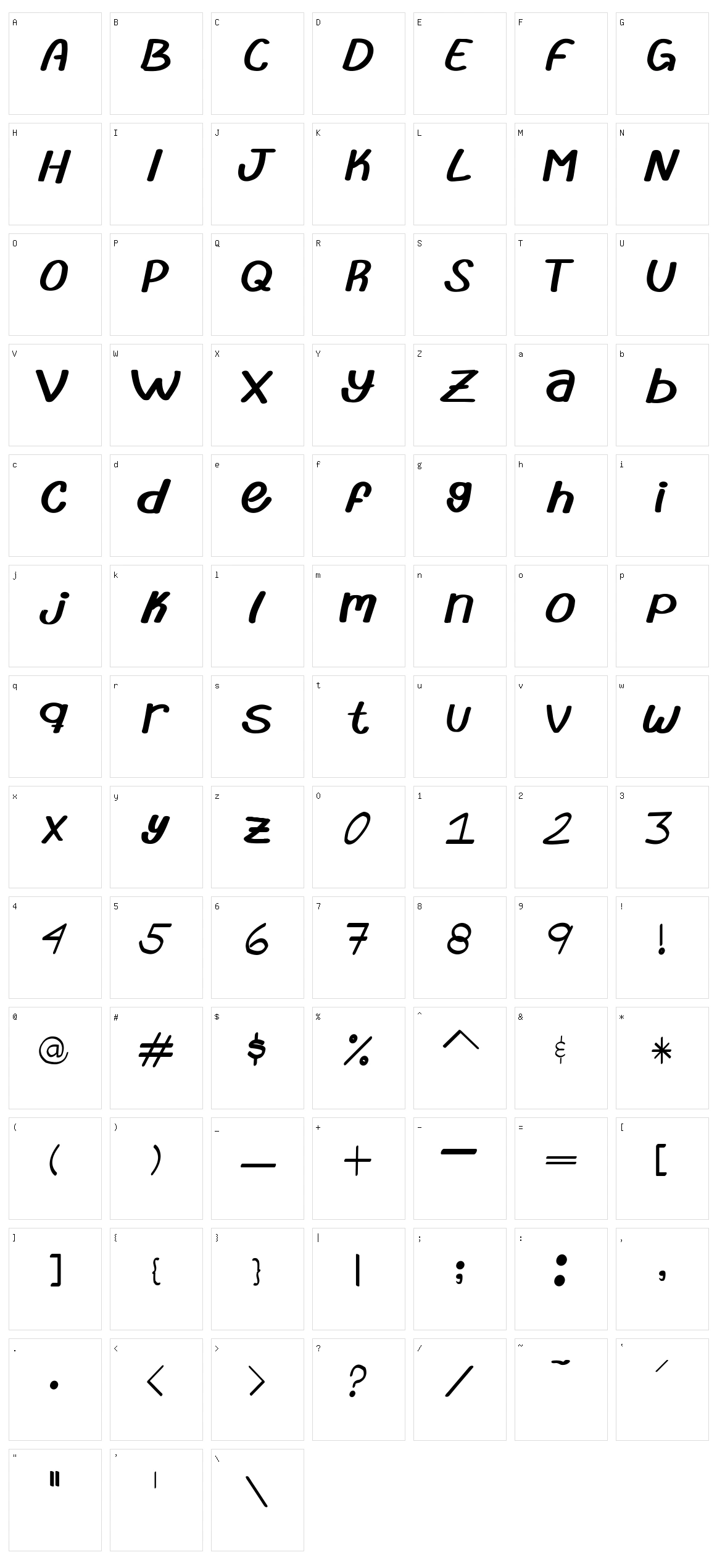 Abrila Character Set