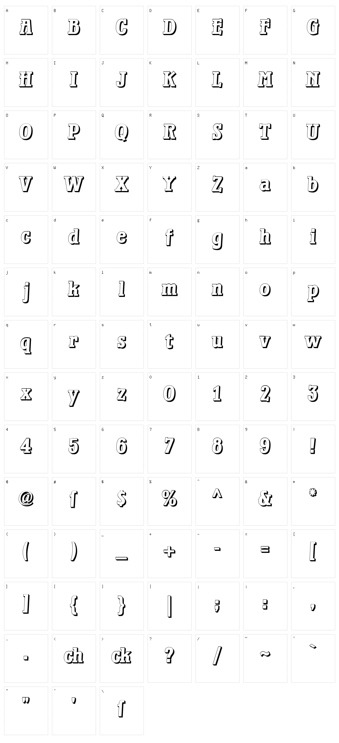 Waterloo Relief Character Set