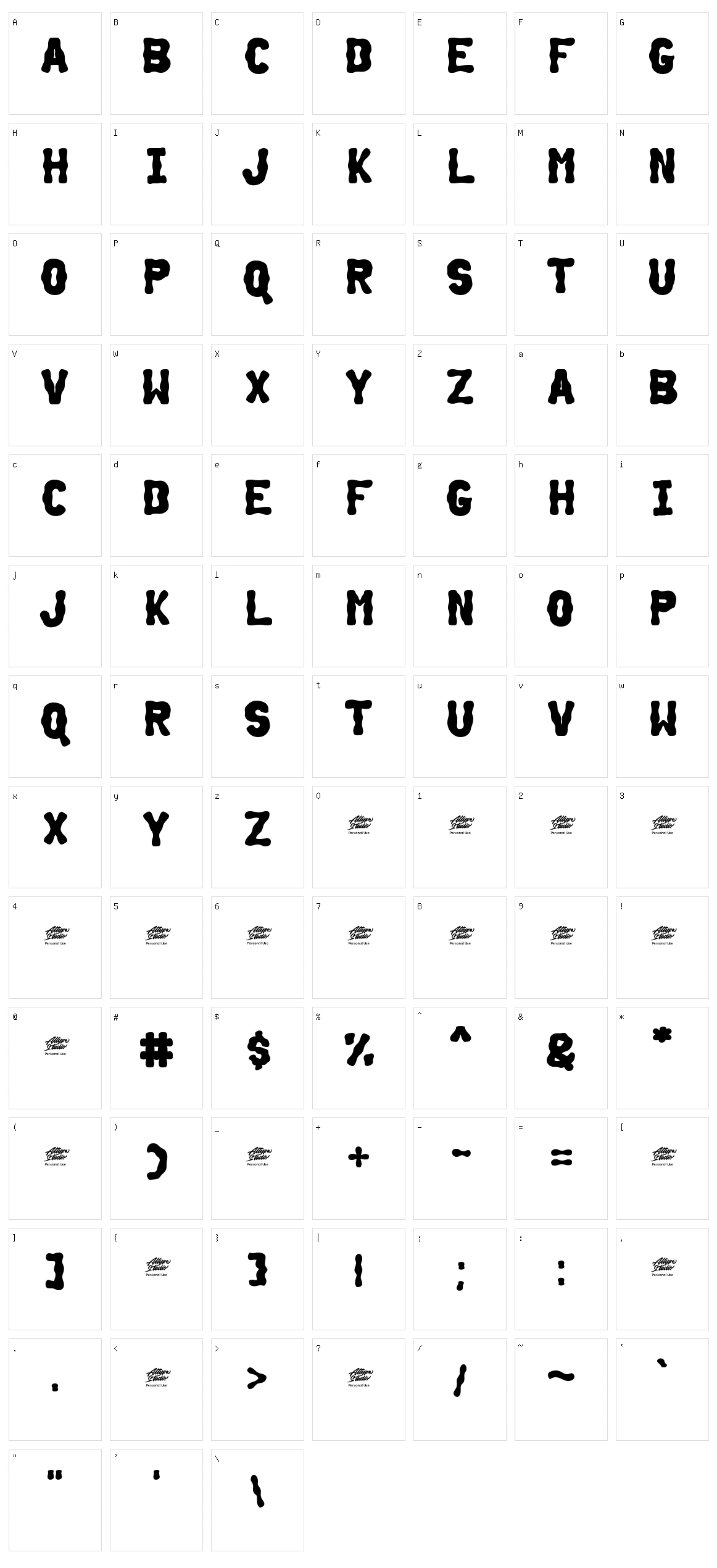 Wave Path Character Set
