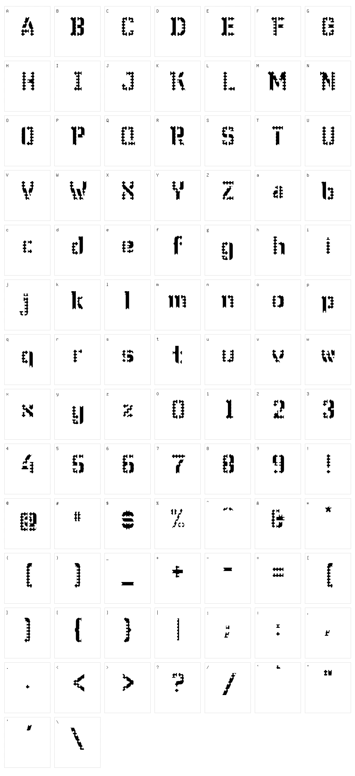 WC Wunderbach Perfo Bta Character Set