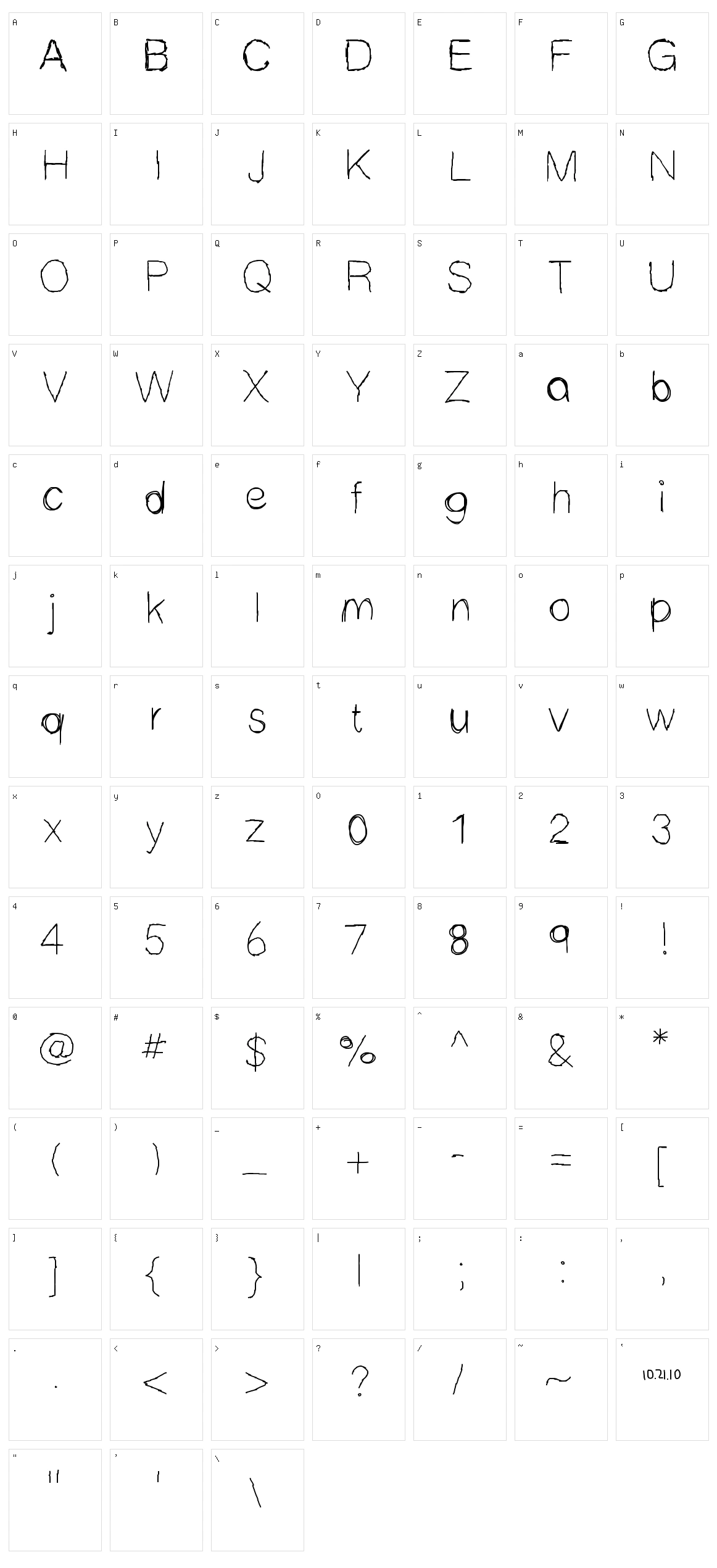 MB Scribbles Character Set