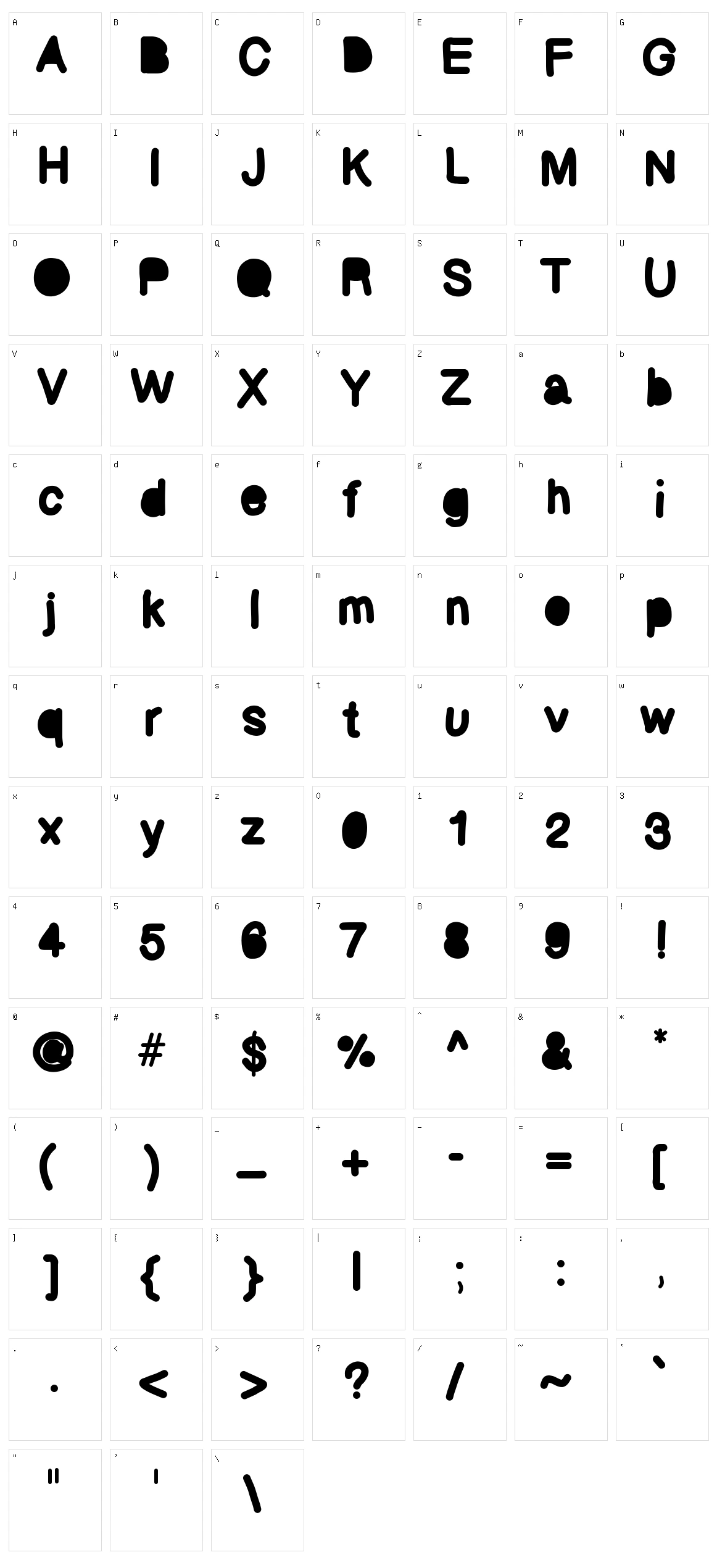 Bubbled Character Set