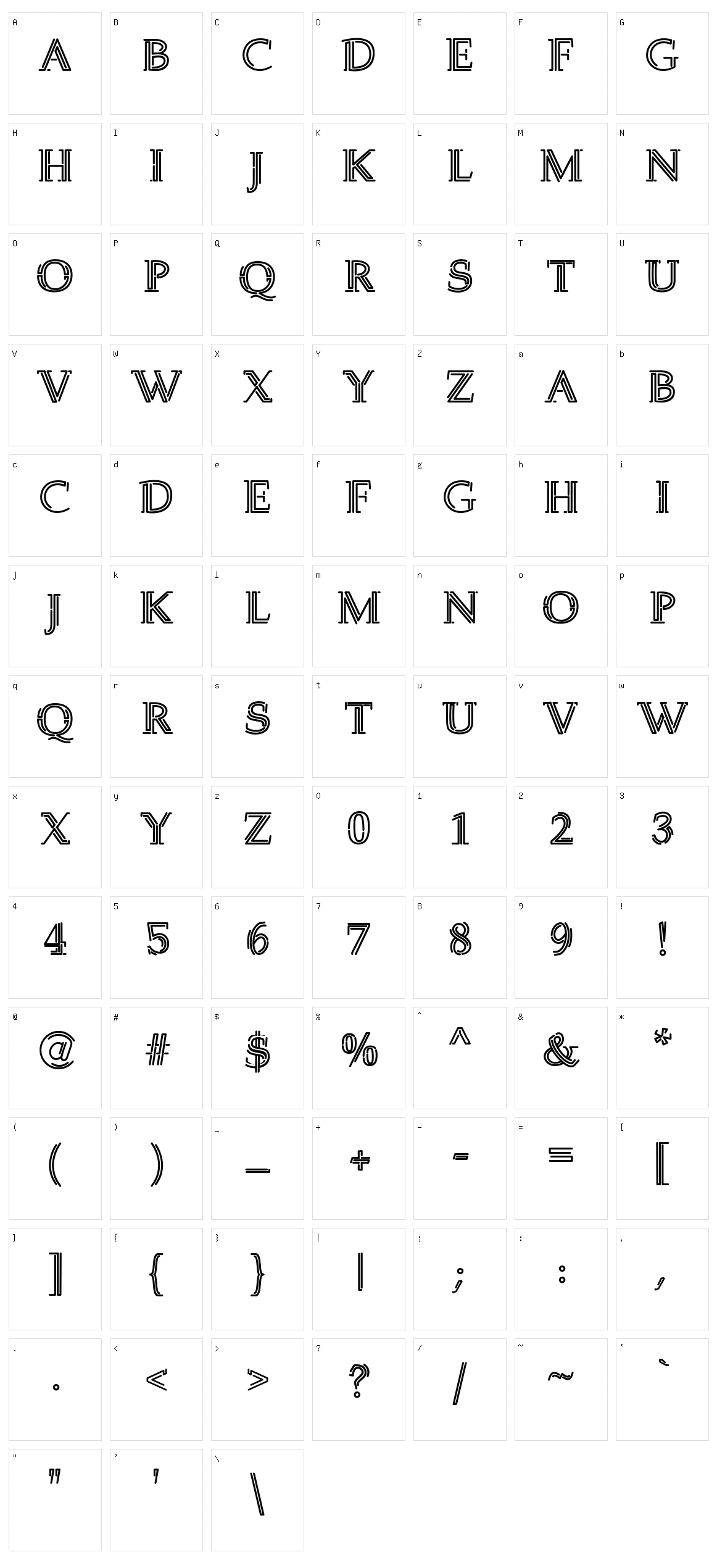 Welingtom Character Set