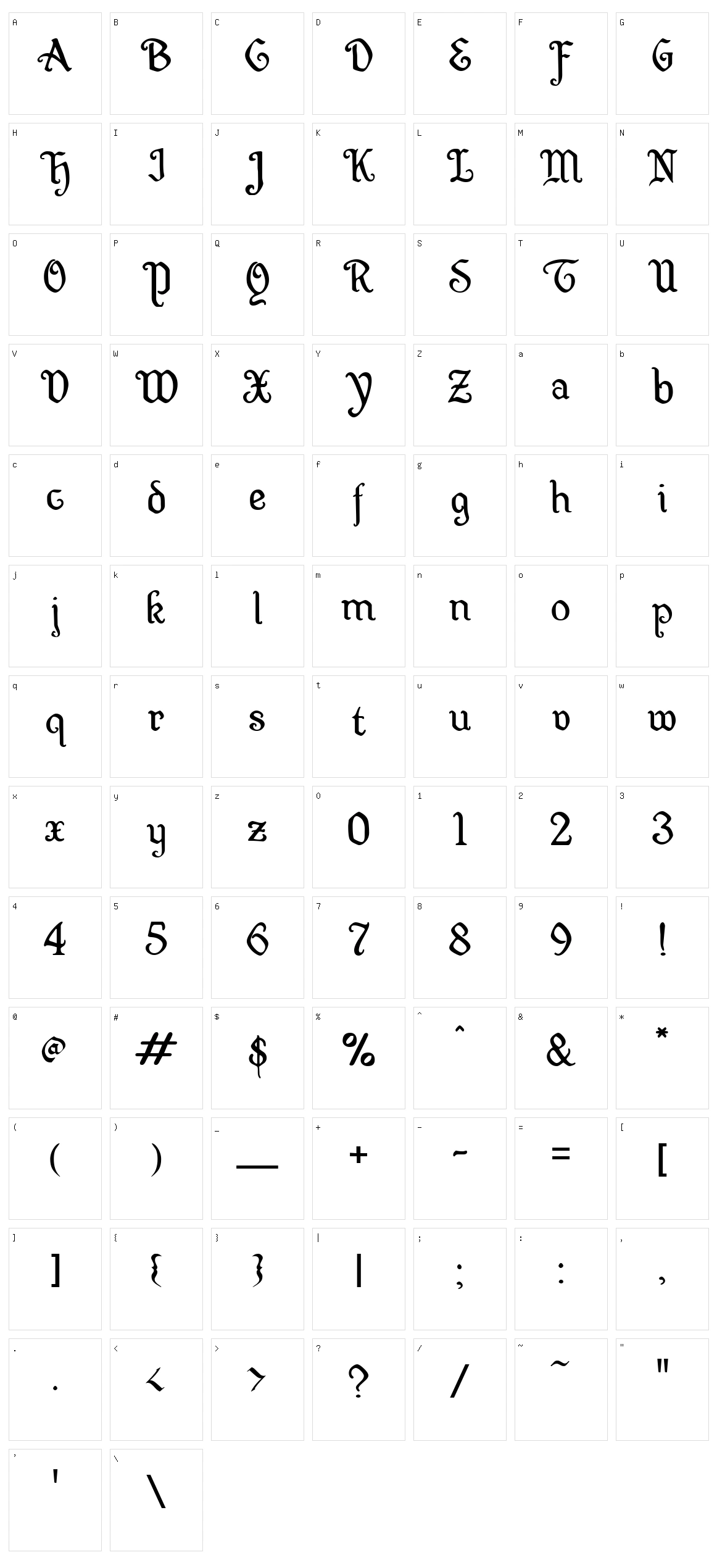 Wellsley Character Set
