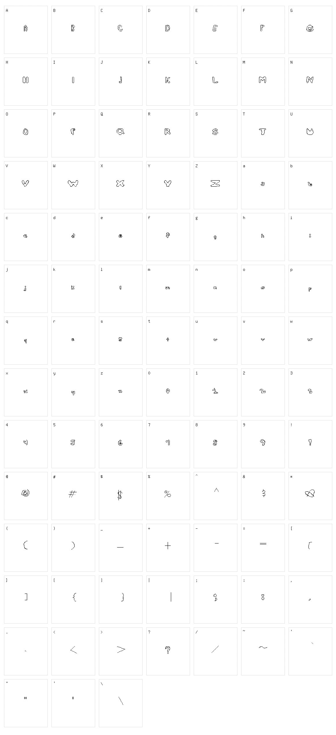 What a pity Character Set