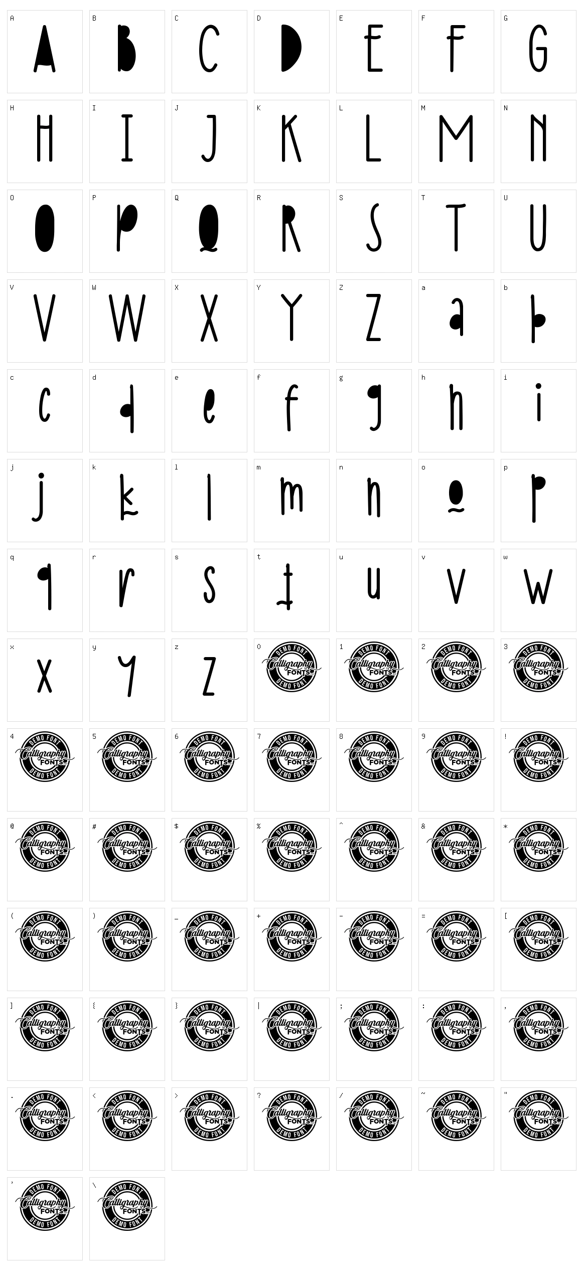White Black Character Set