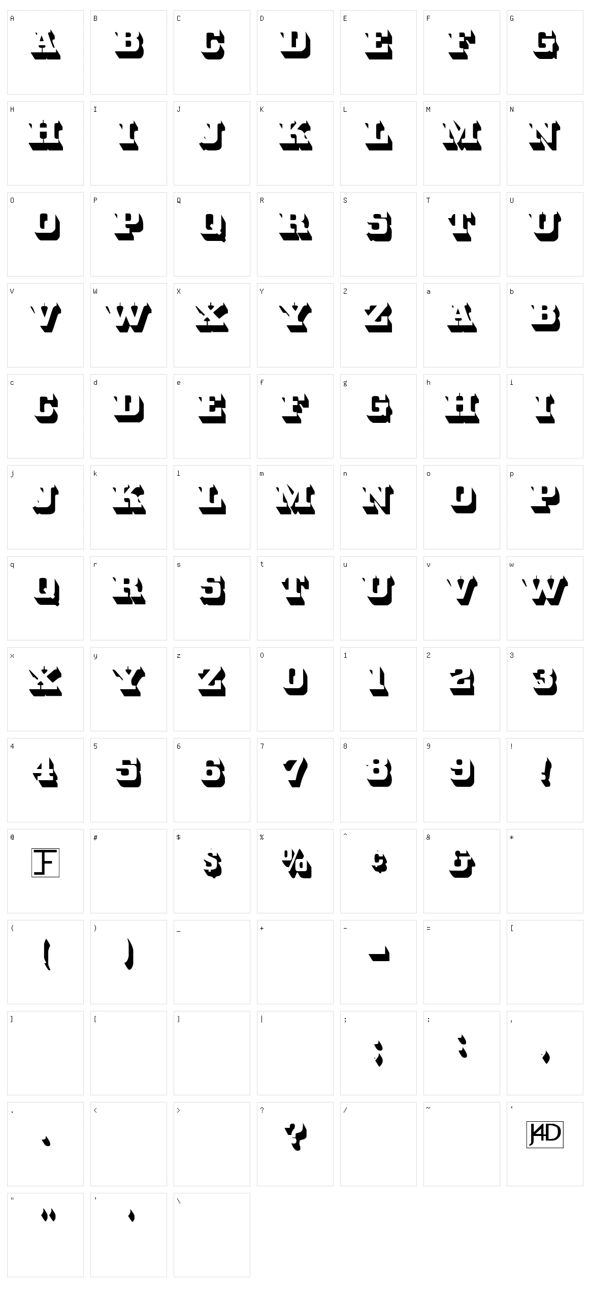 White Bold Character Set