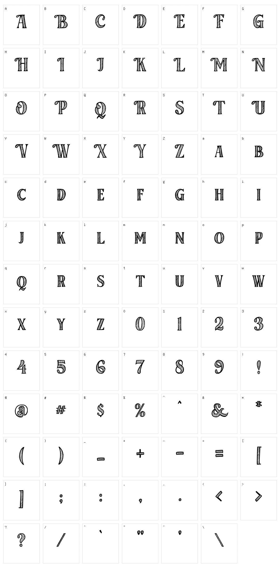 White Chalk Character Set