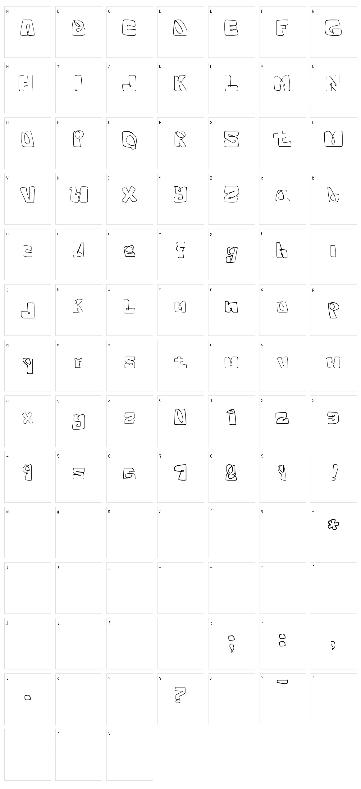 White Squared Character Set