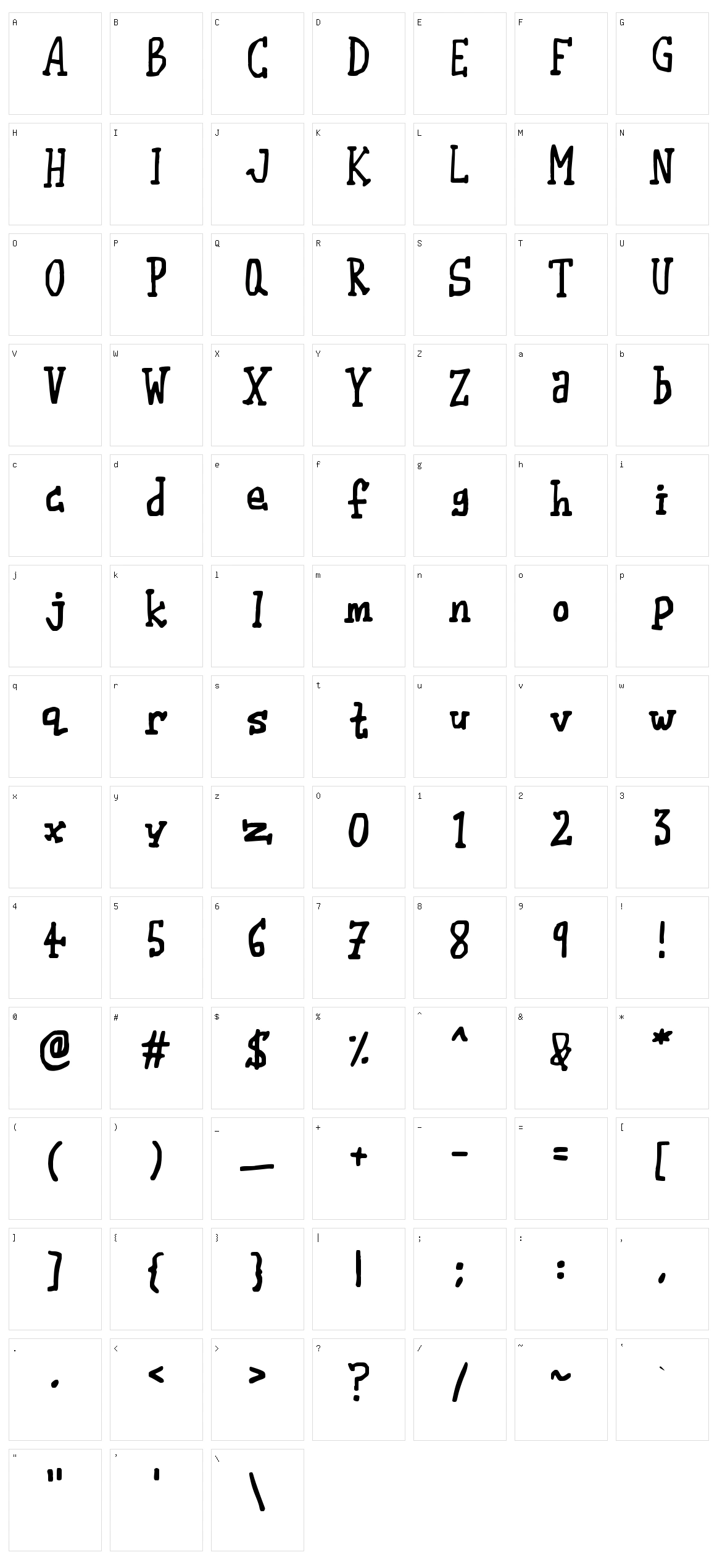 Wibble Character Set