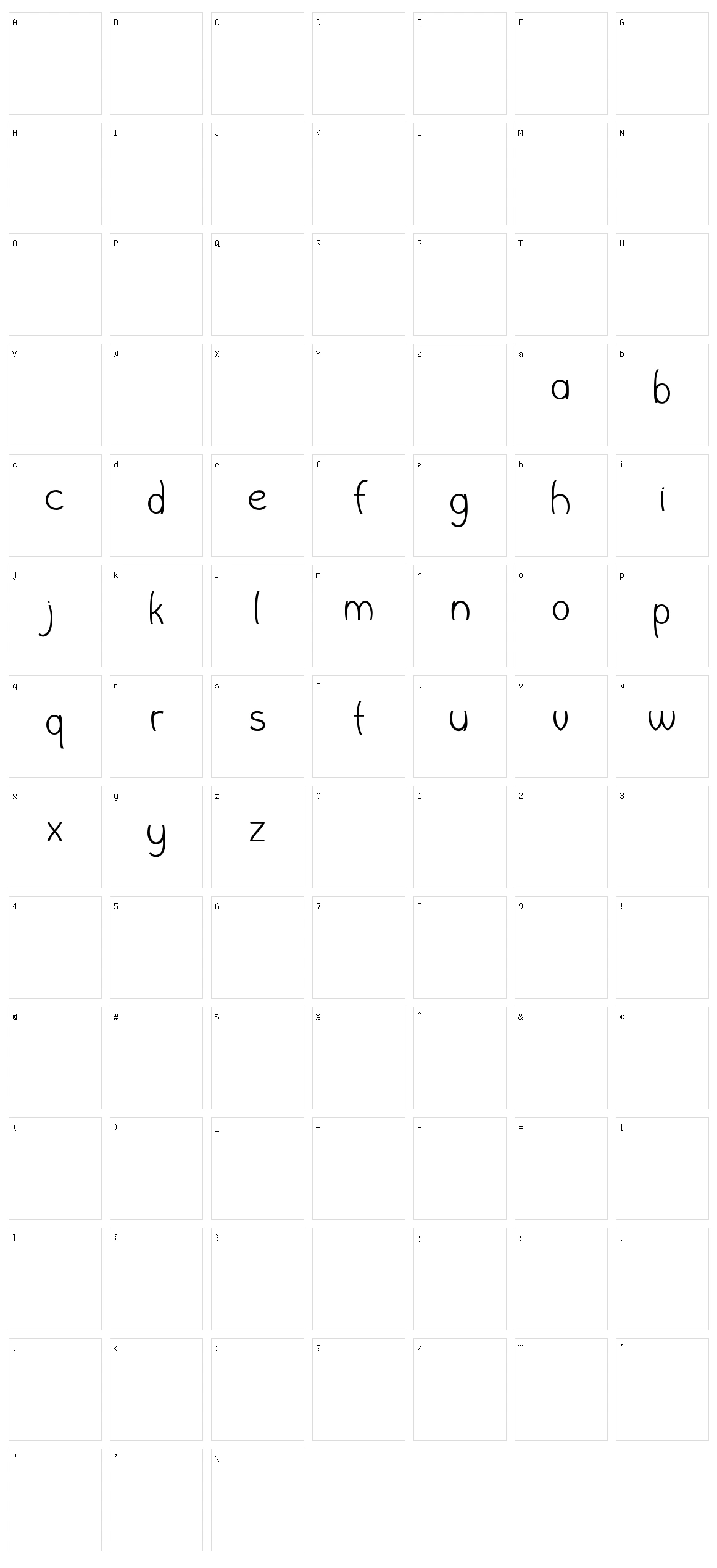 Wishbone Character Set