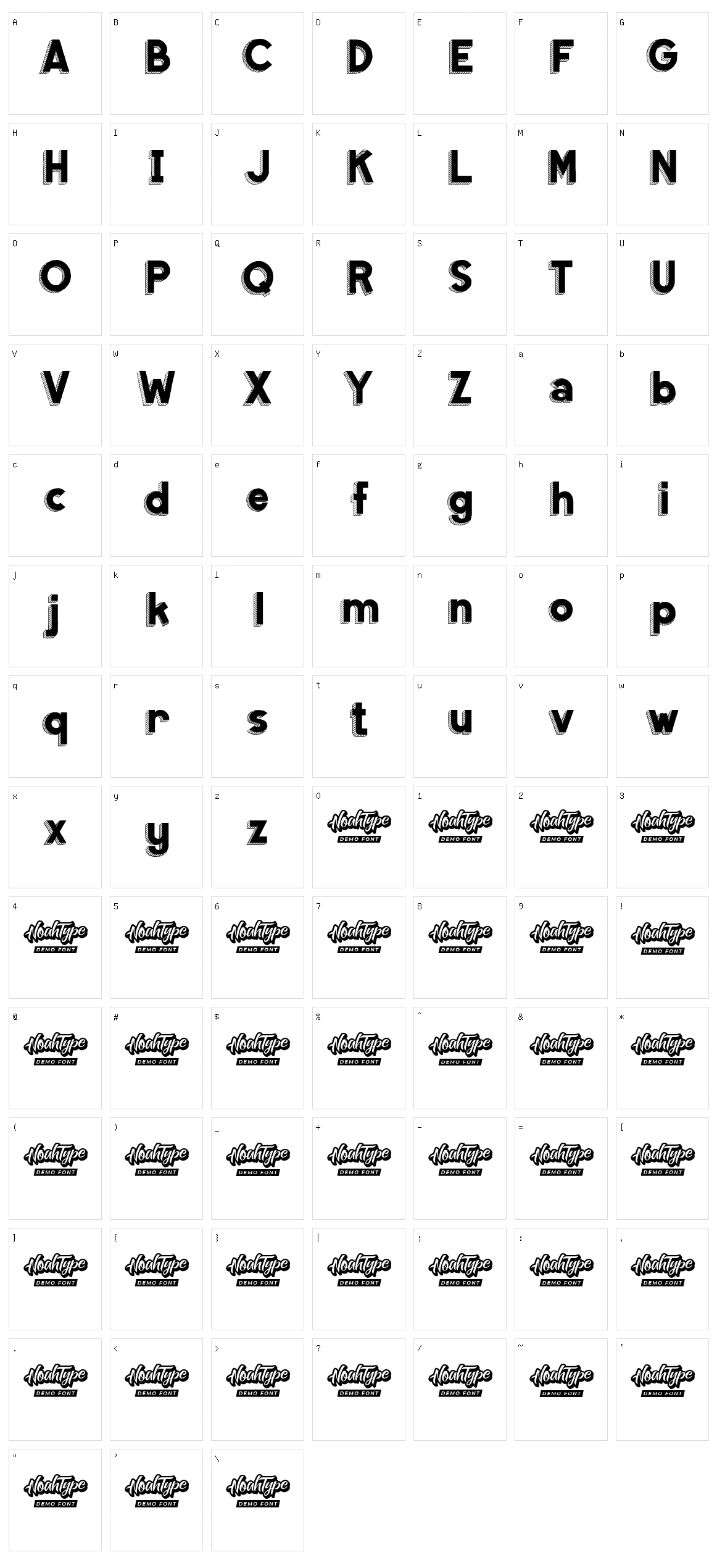Woody Line Character Set