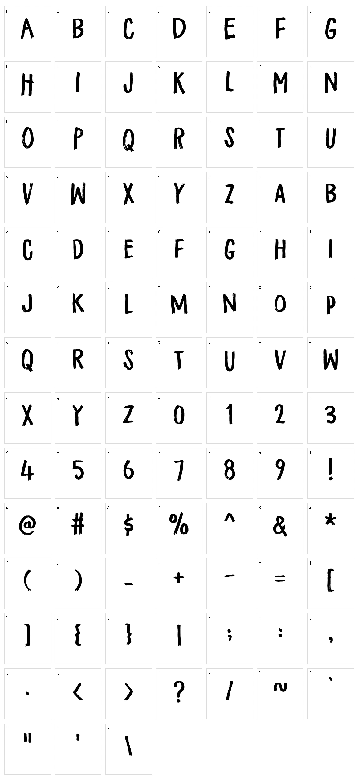 Flicker Character Set