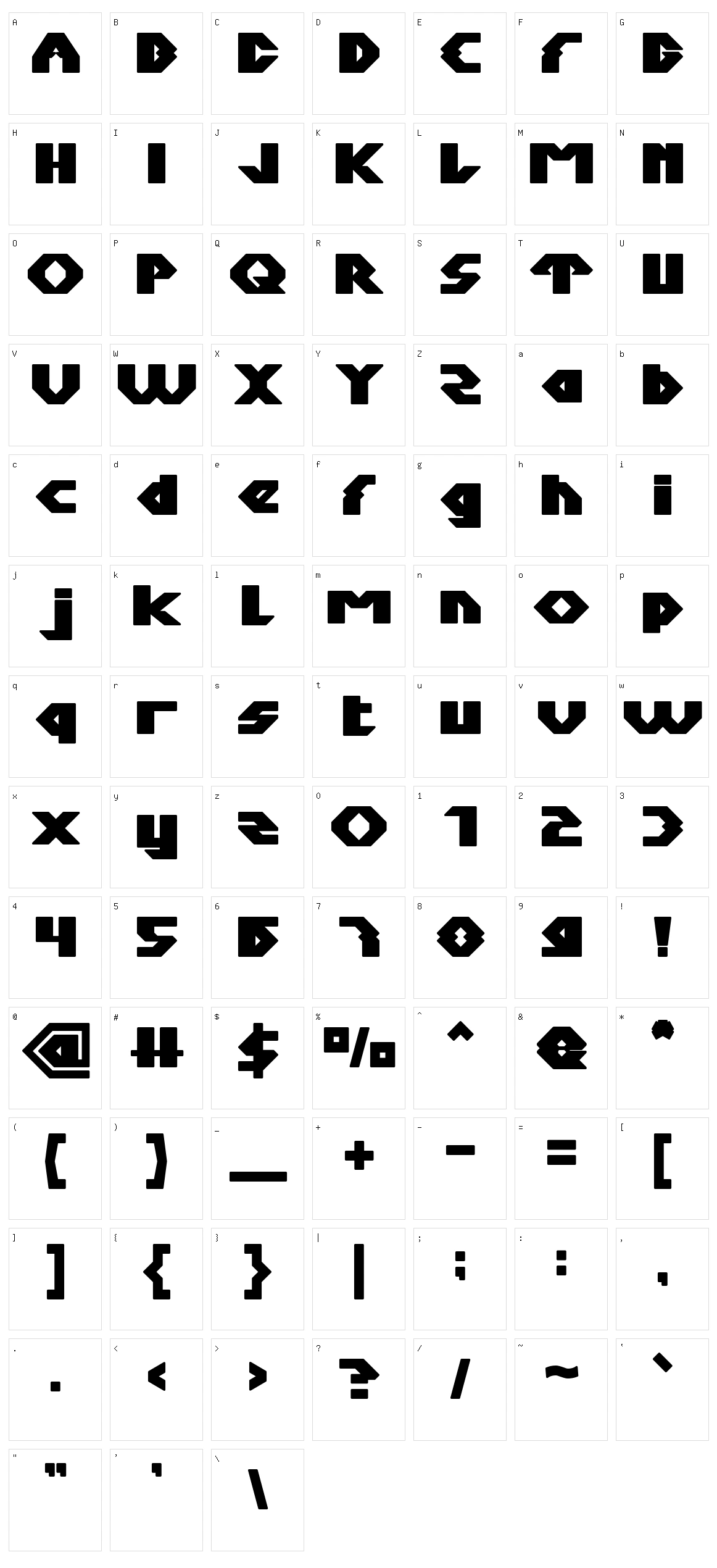 Xerxes Character Set