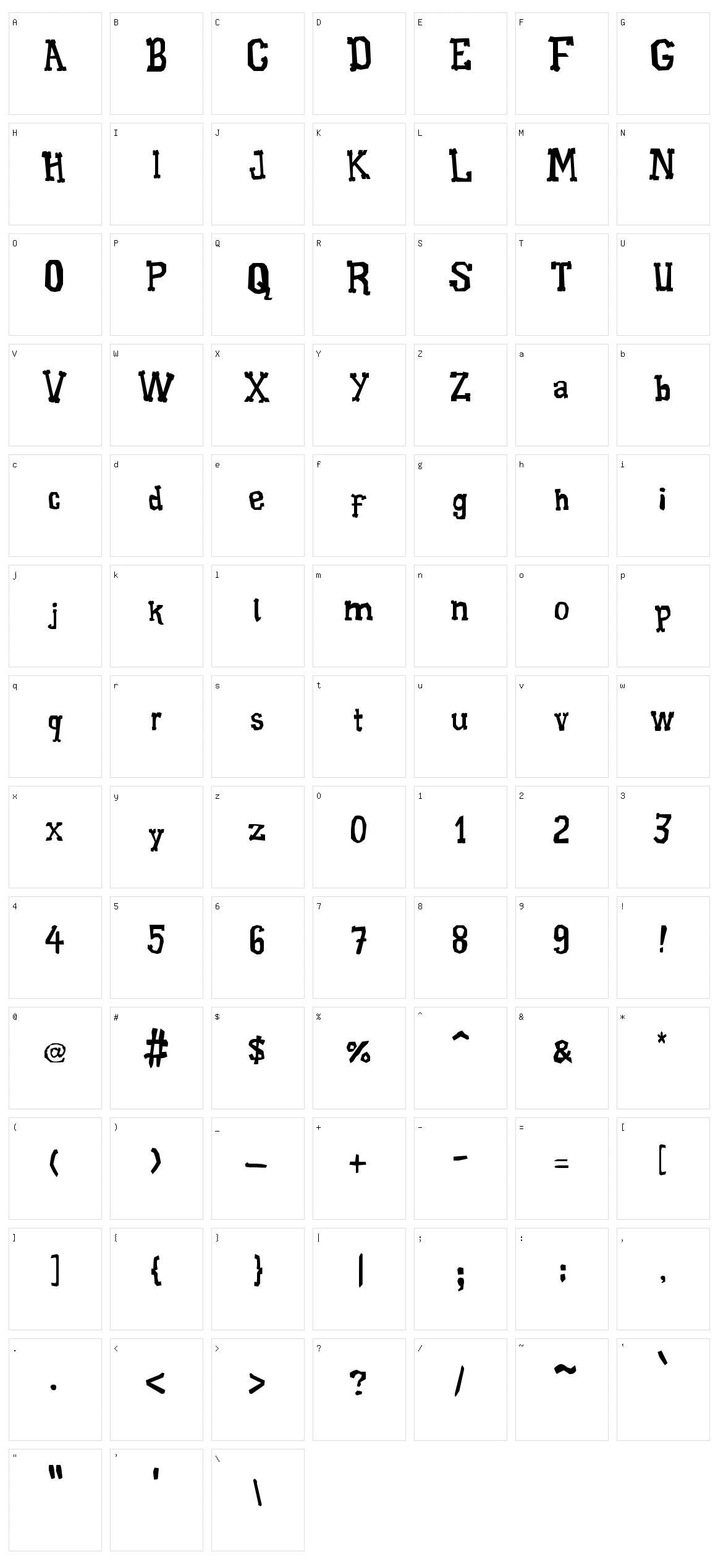 Xilo Galdino Character Set