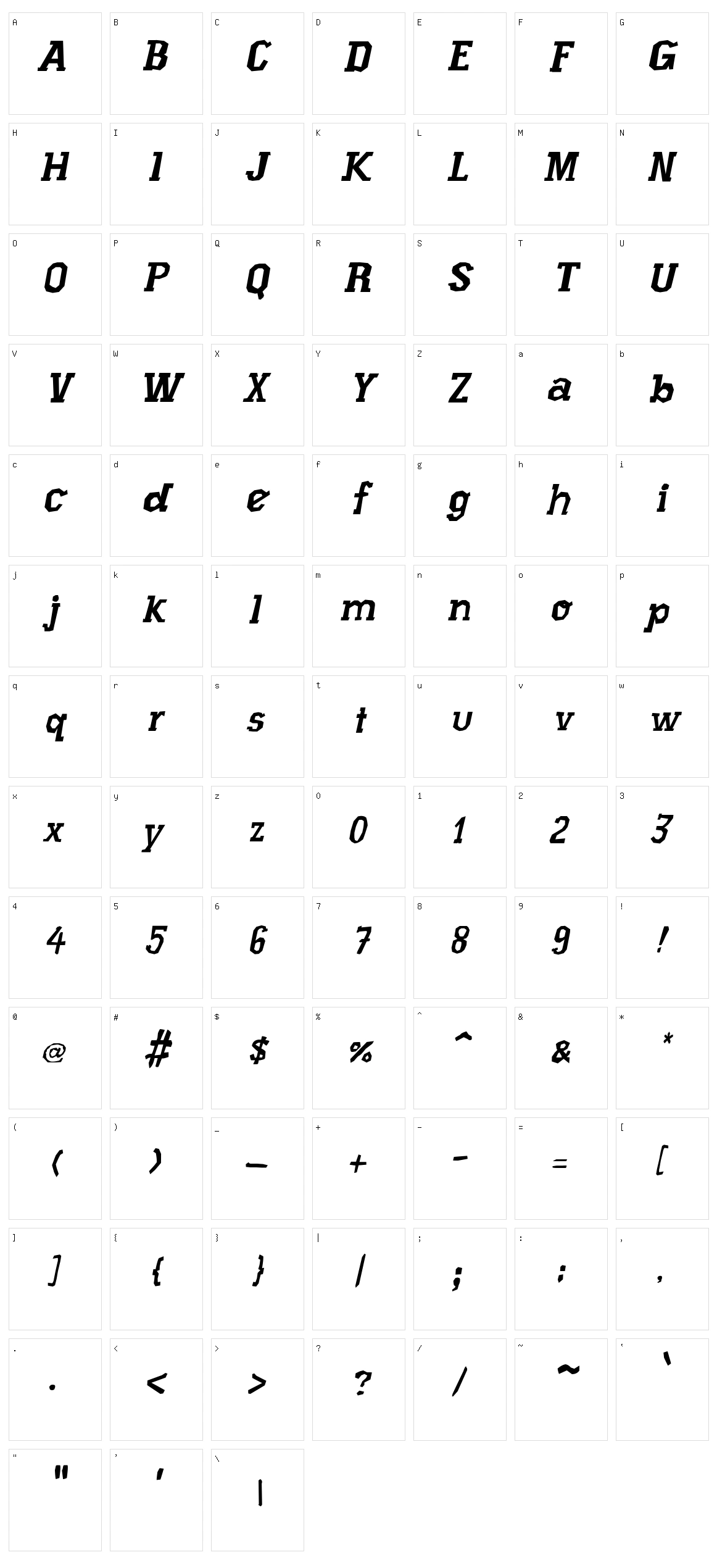 Xilo Prosa Character Set