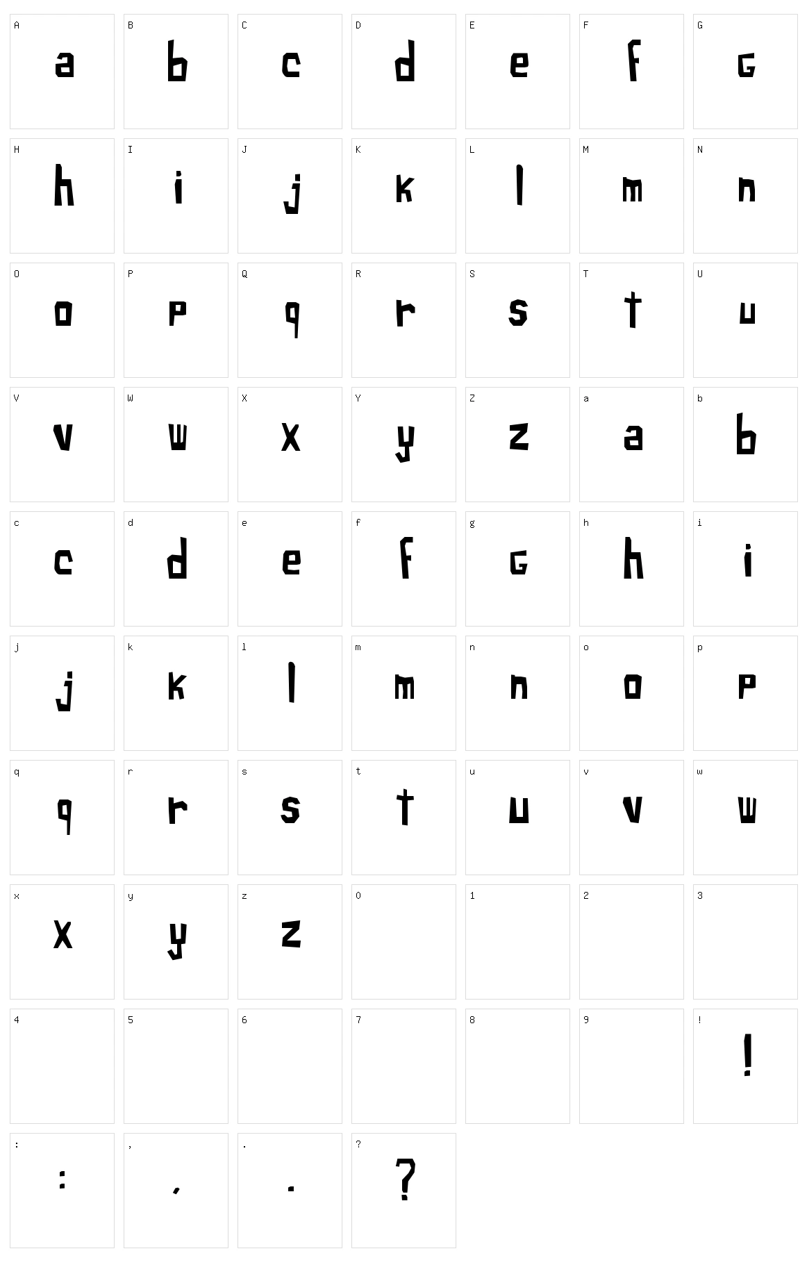 Xilo Sans Character Set