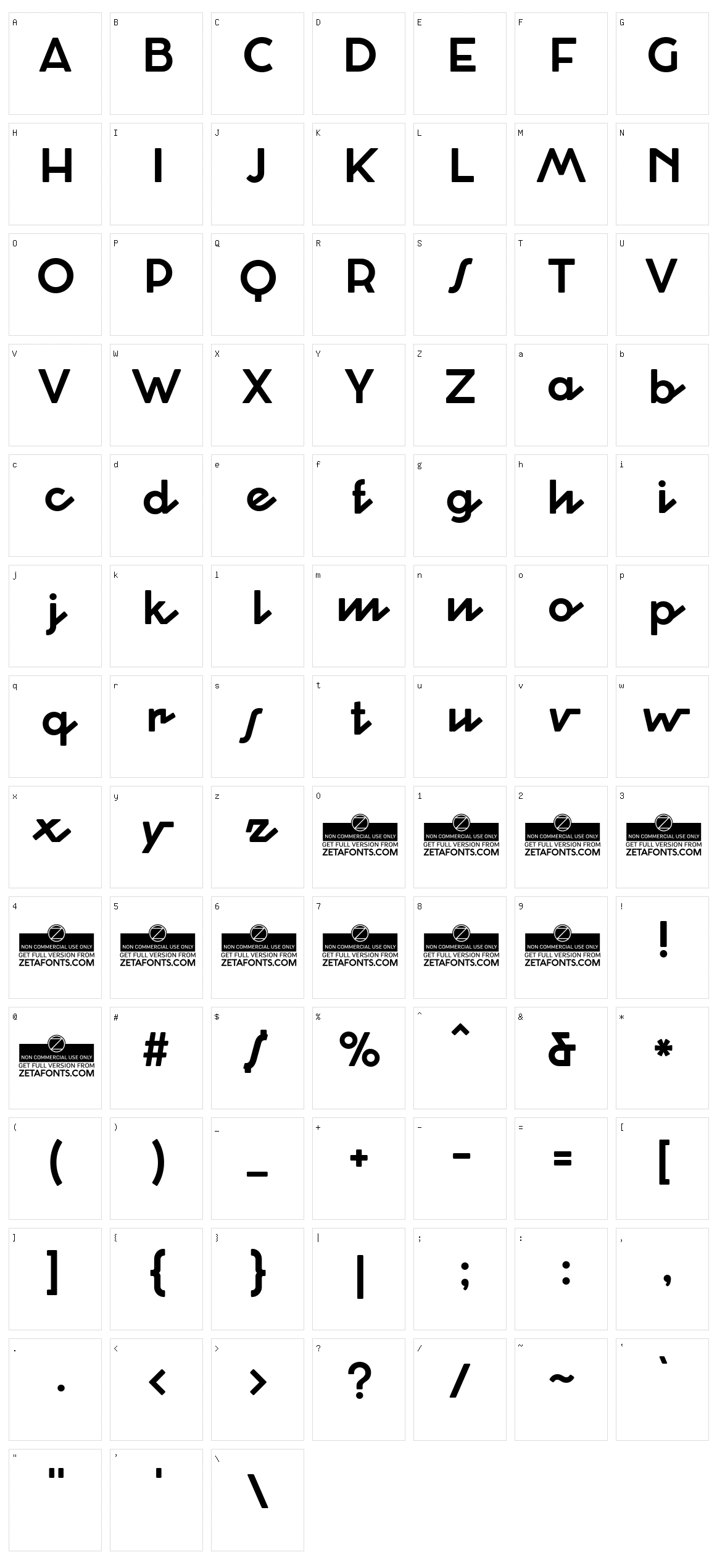 Cocosignum Corsivo Italico Character Set