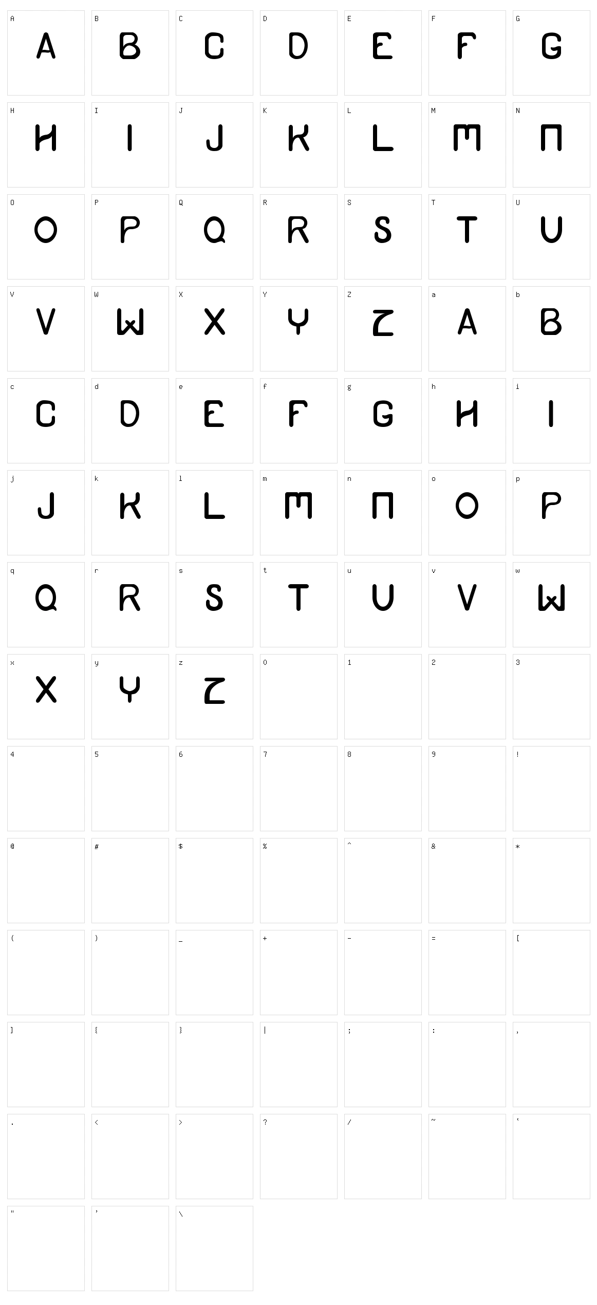 Yamdum Style Character Set