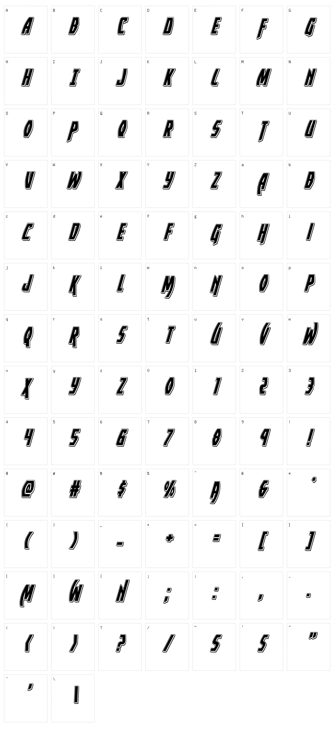 Yankee Clipper Character Set