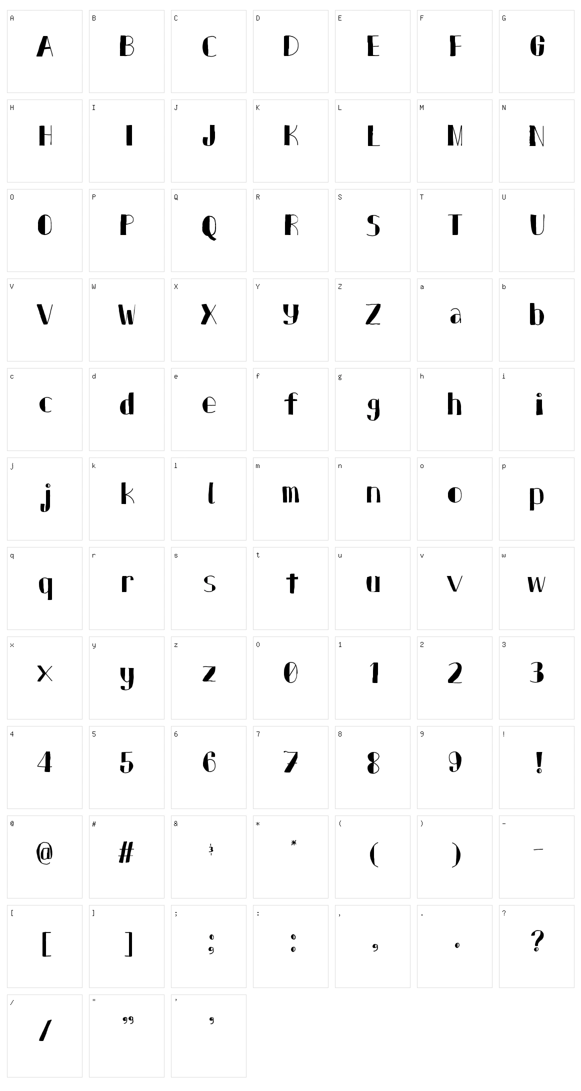 Yomom Character Set