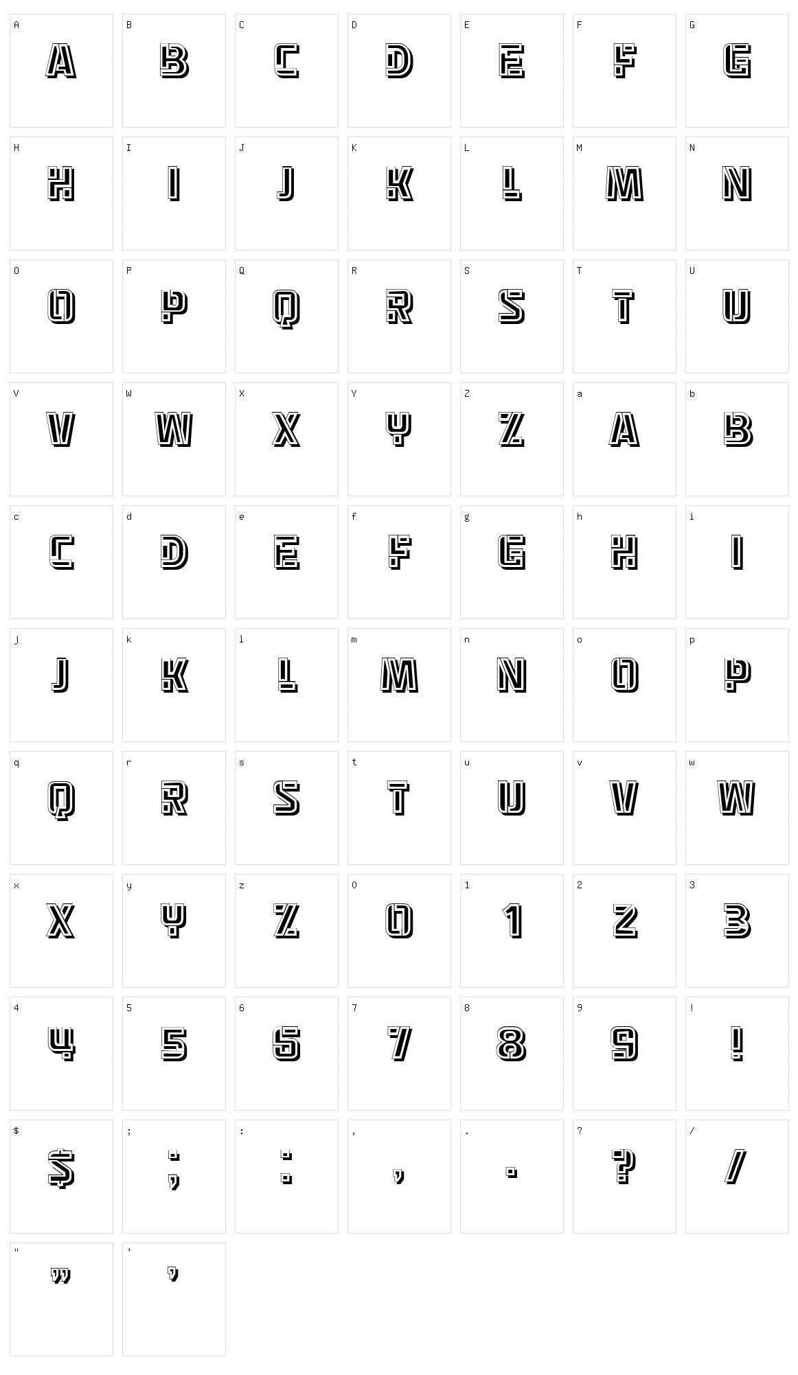Zacke Character Set