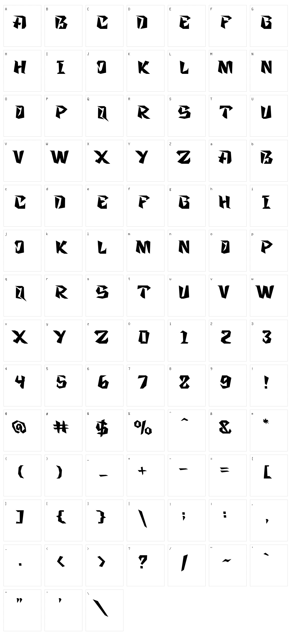 Zanden Character Set