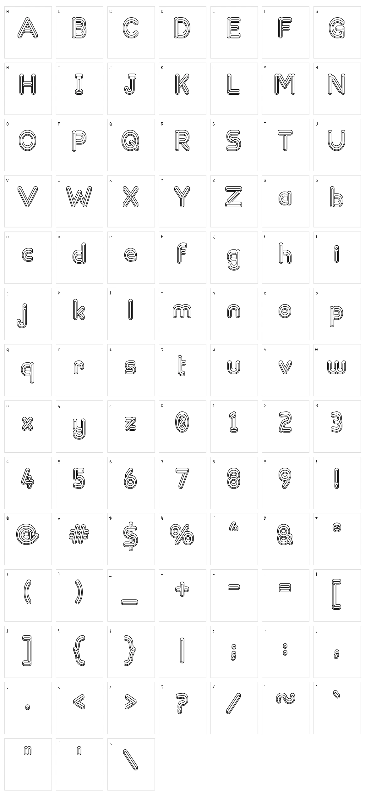 Zapped Sticks Character Set