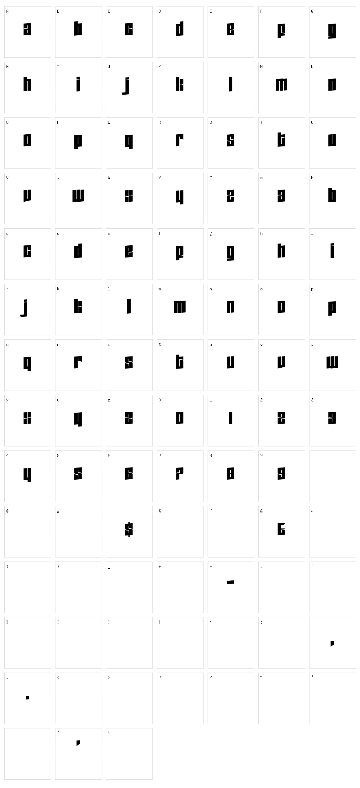 Zdyk Scorpio Character Set