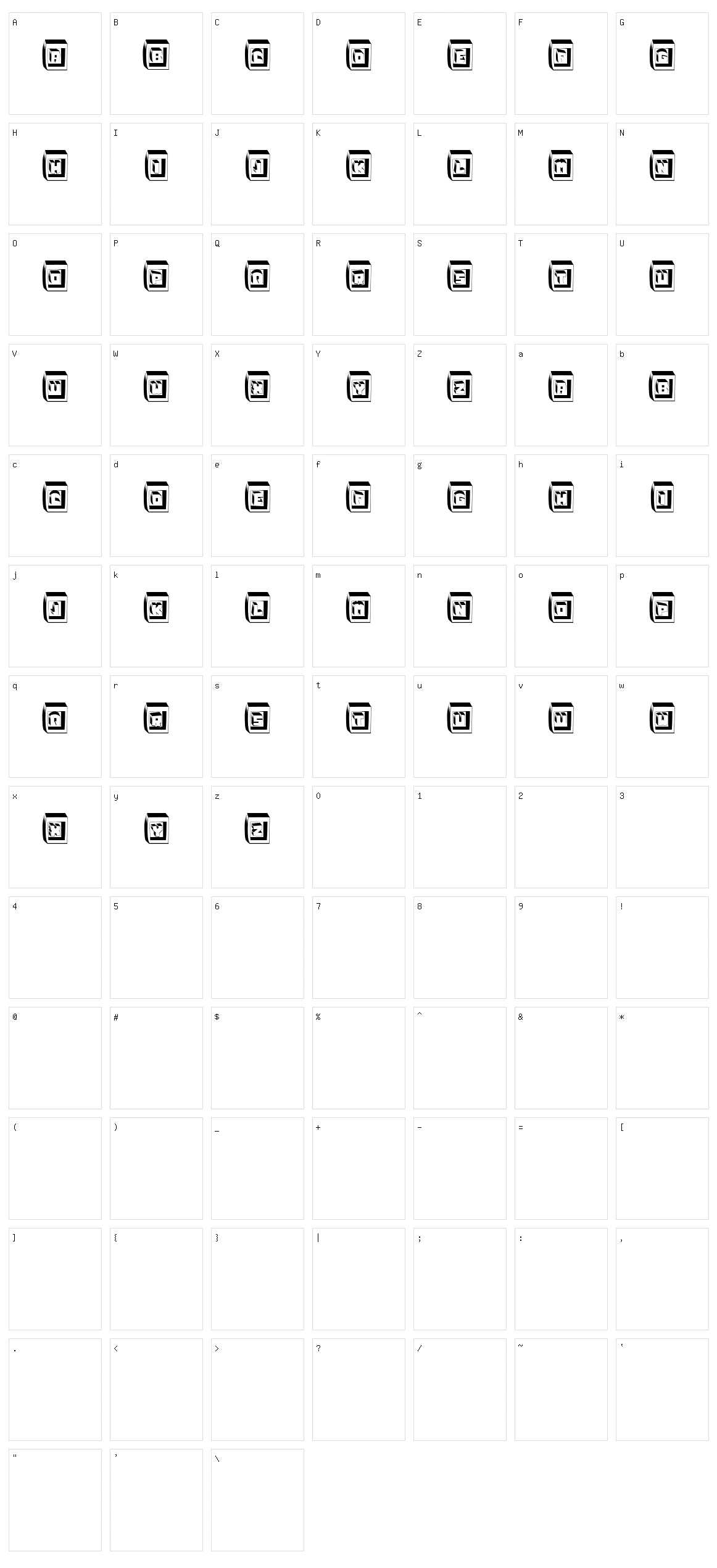 Zero Character Set