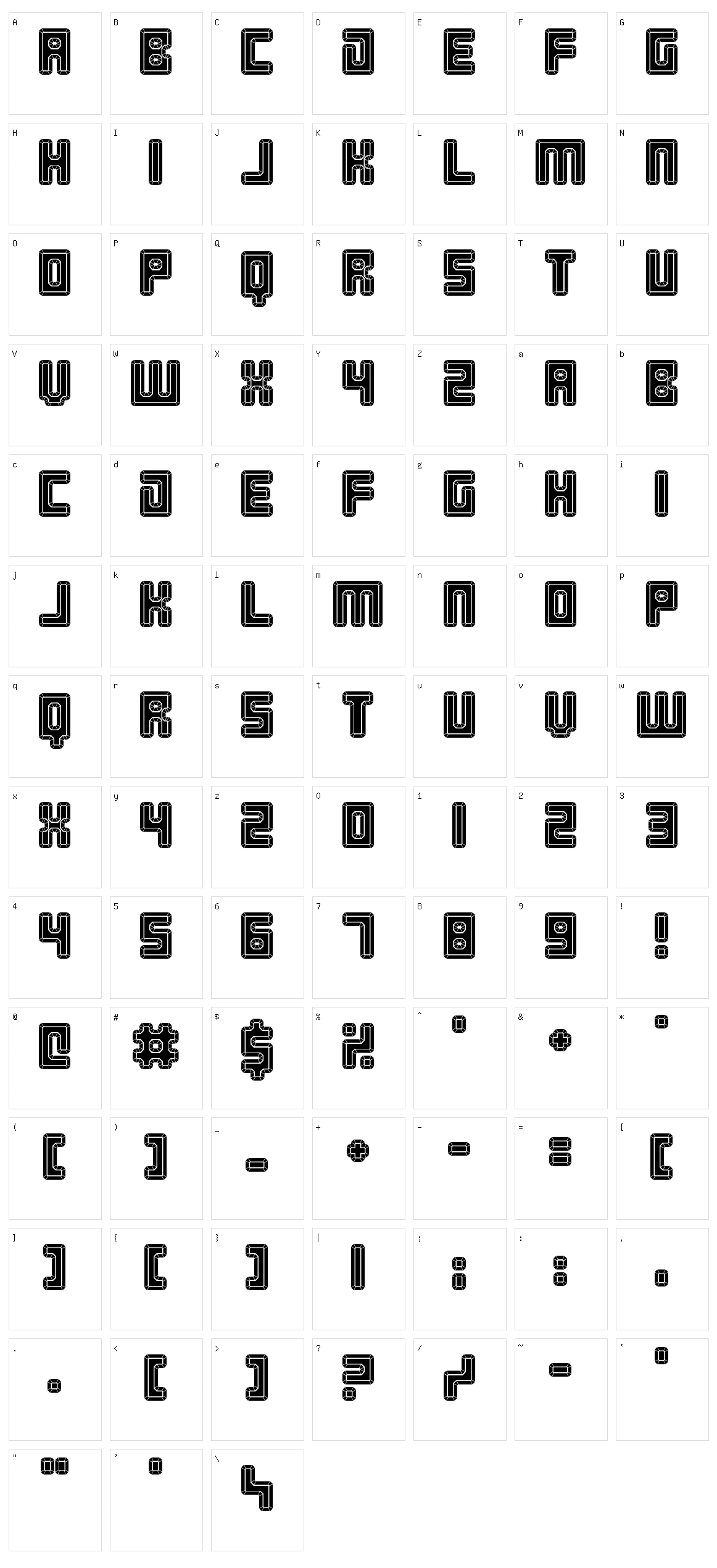Zirconia Character Set