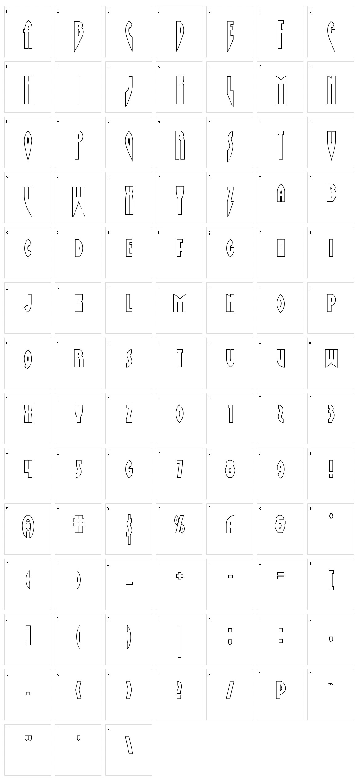 Zirconian Character Set