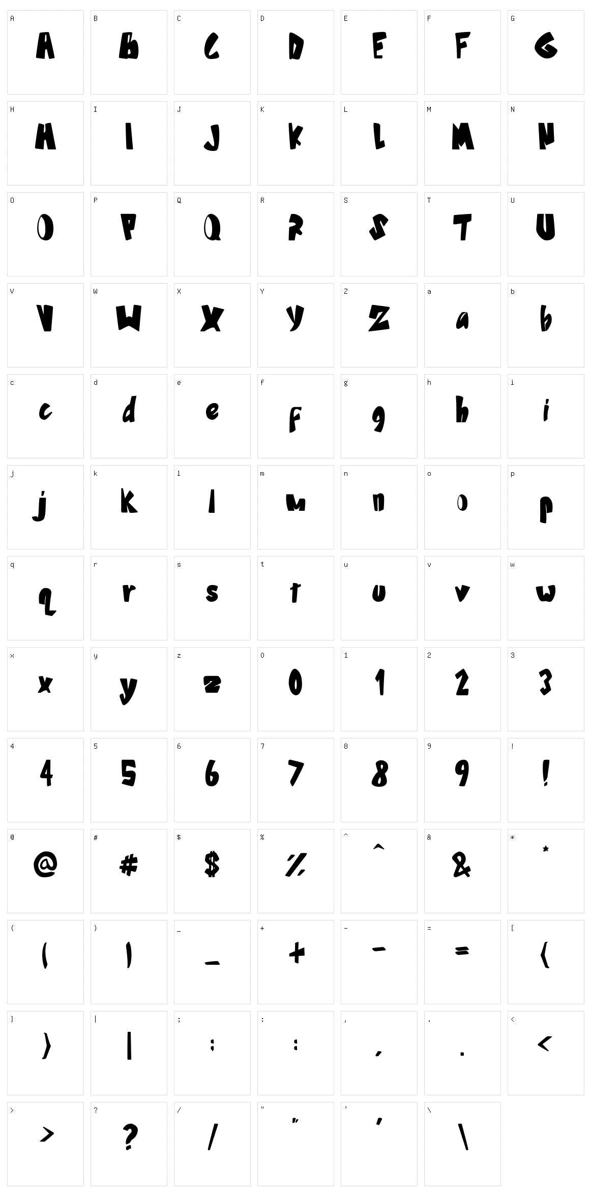 Zone Brown Character Set