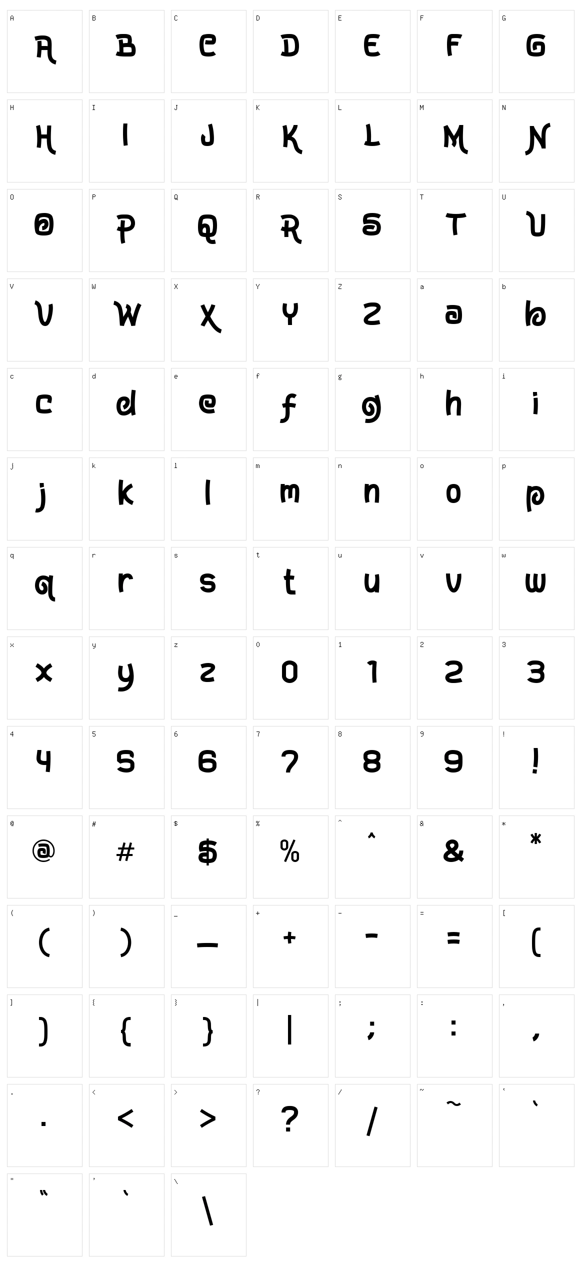 Zooma Character Set