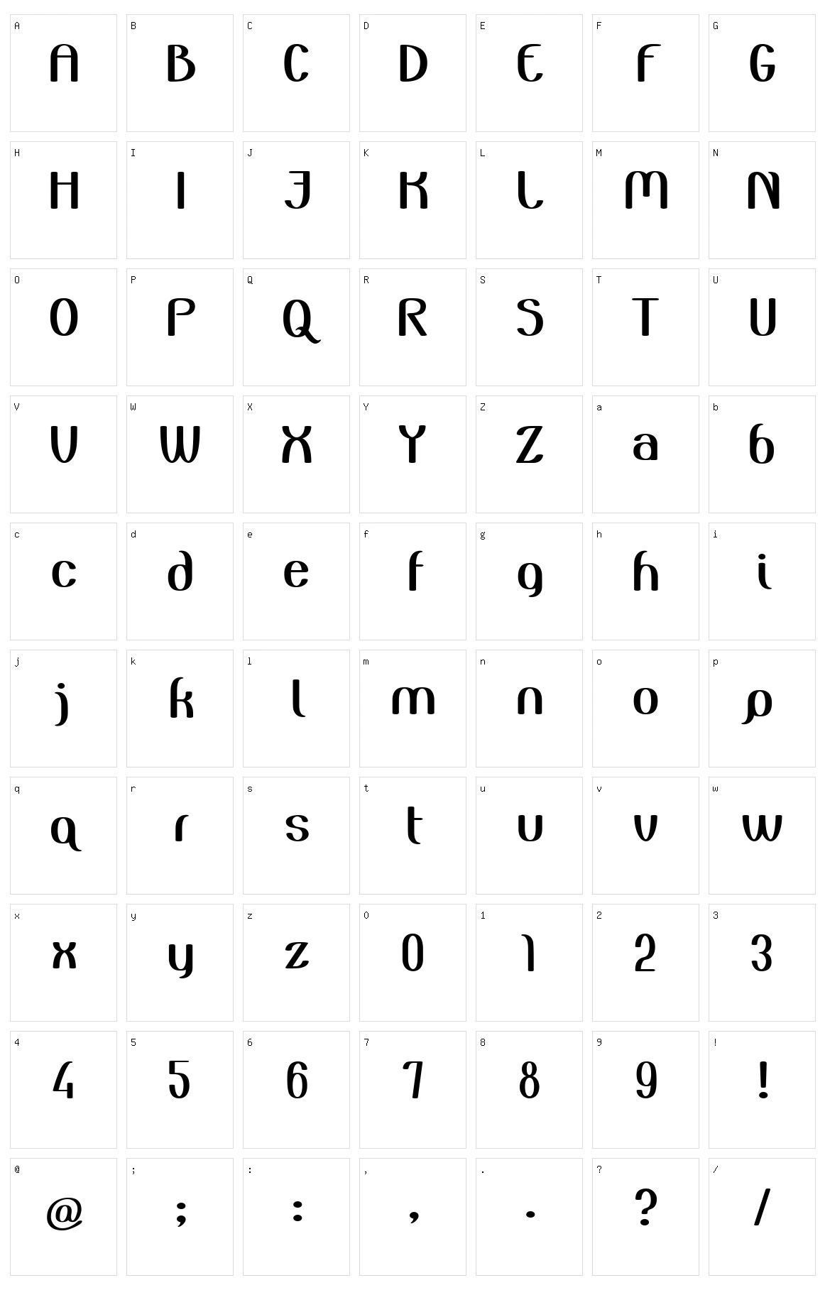 Zuider Postduif Character Set