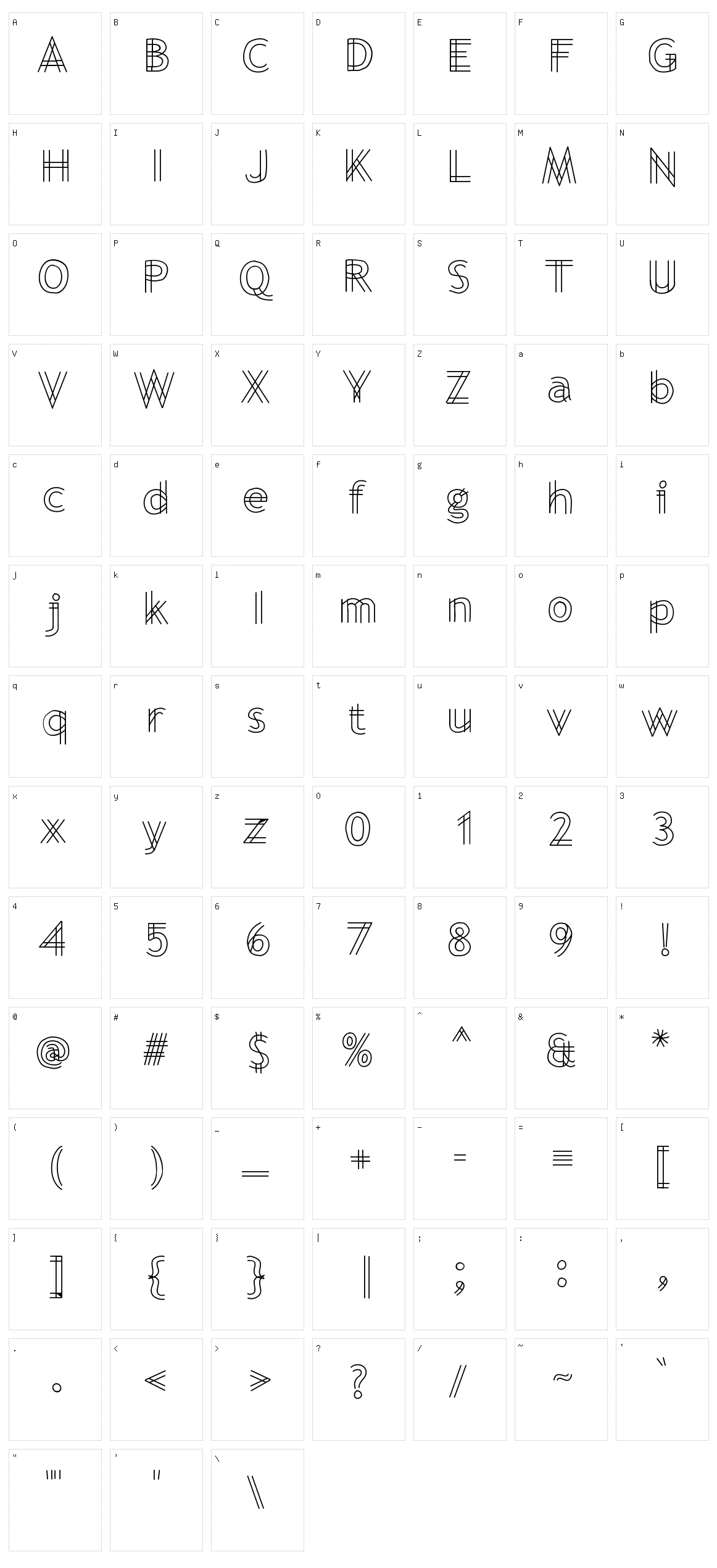 Blue Printed Character Set