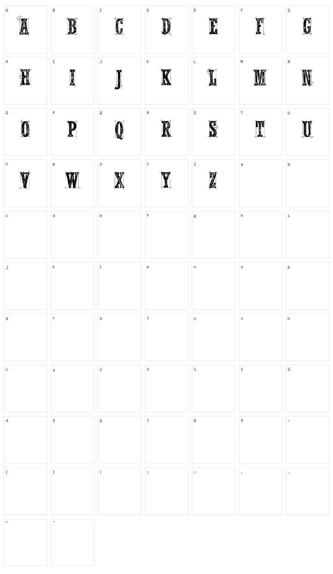 CF Nelson Old Caracters Character Set