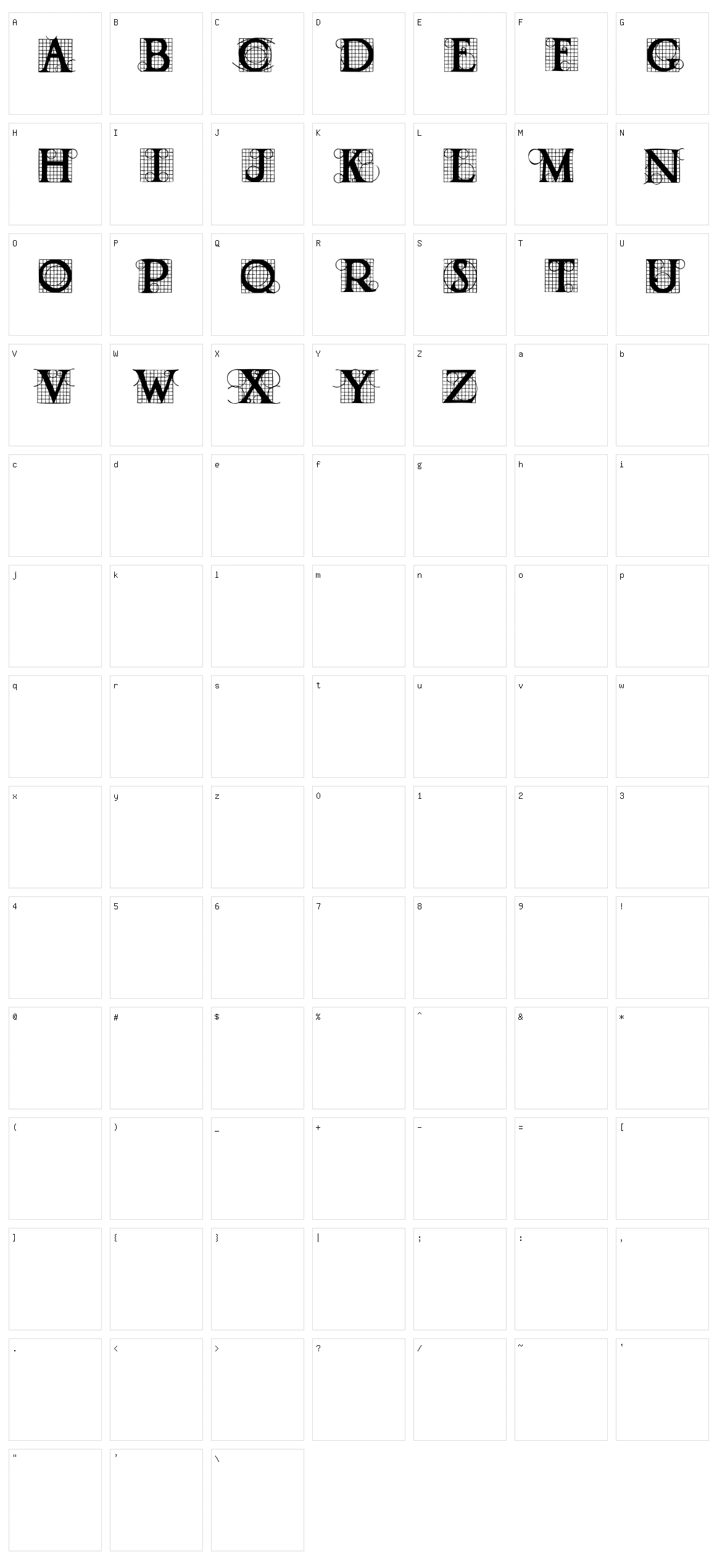 Draughtwork Character Set