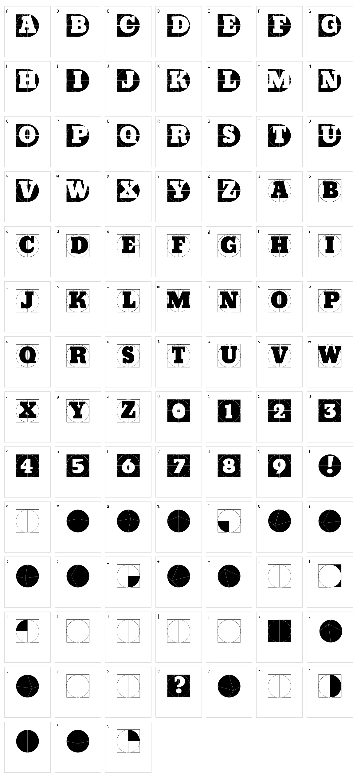 Grid Concrete Character Set