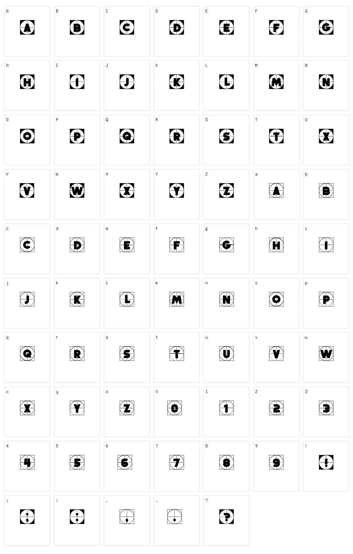 Griddy Blocks Character Set