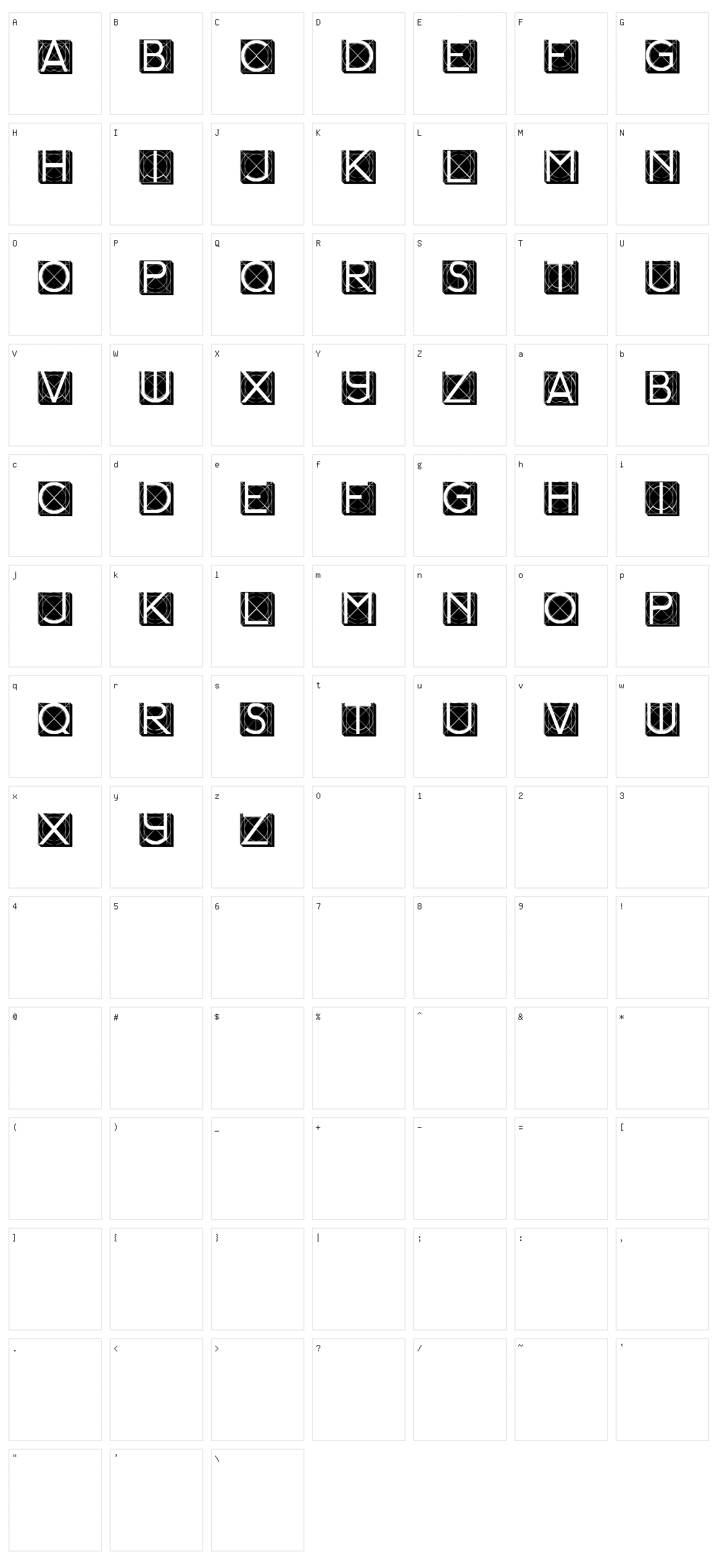 Grille Character Set